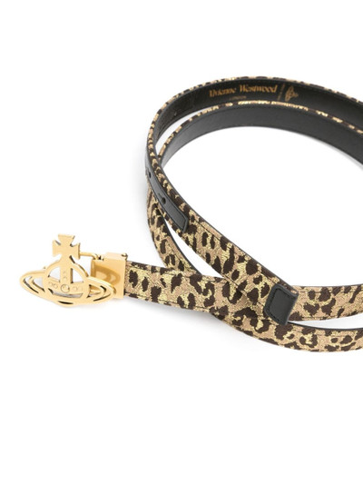 Vivienne Westwood Orb-buckle leopard-lurex belt outlook