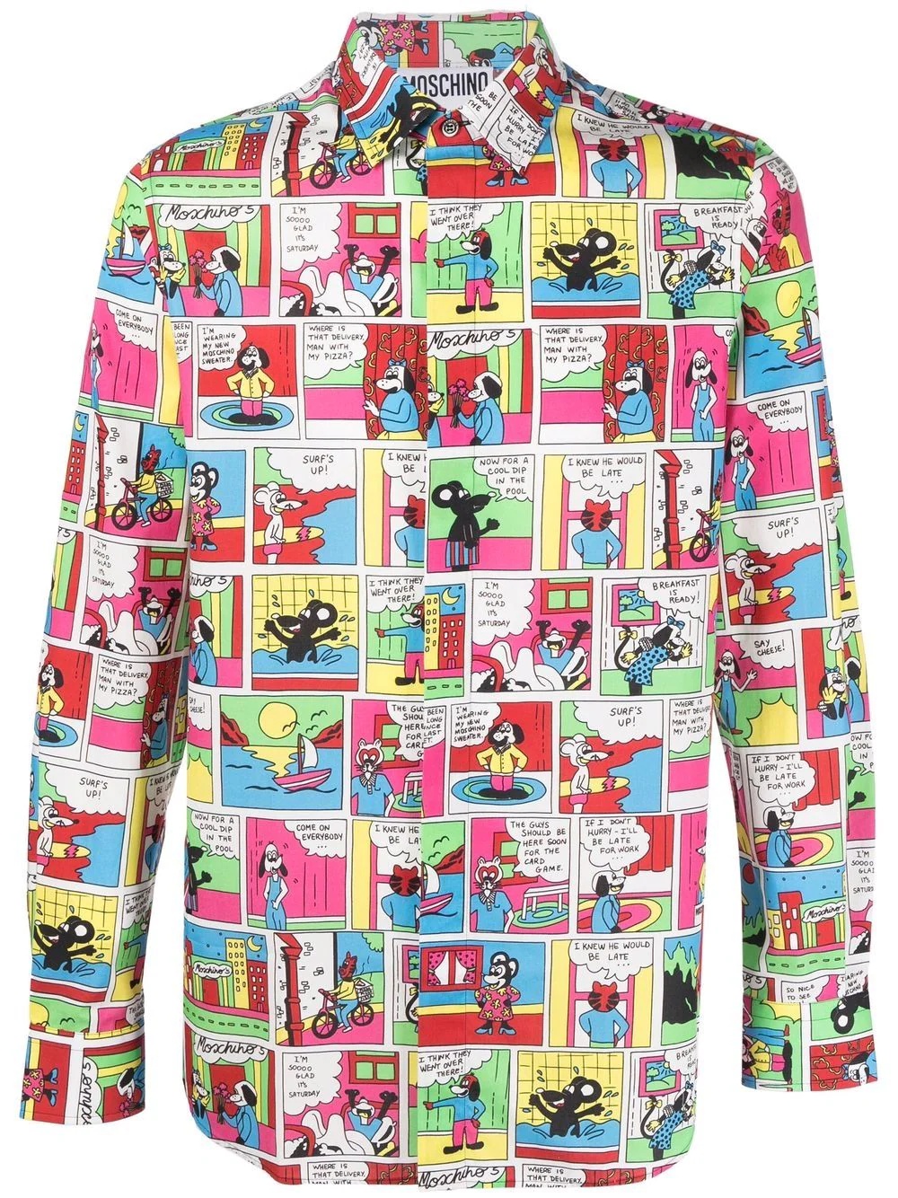 comic-print cotton shirt - 1