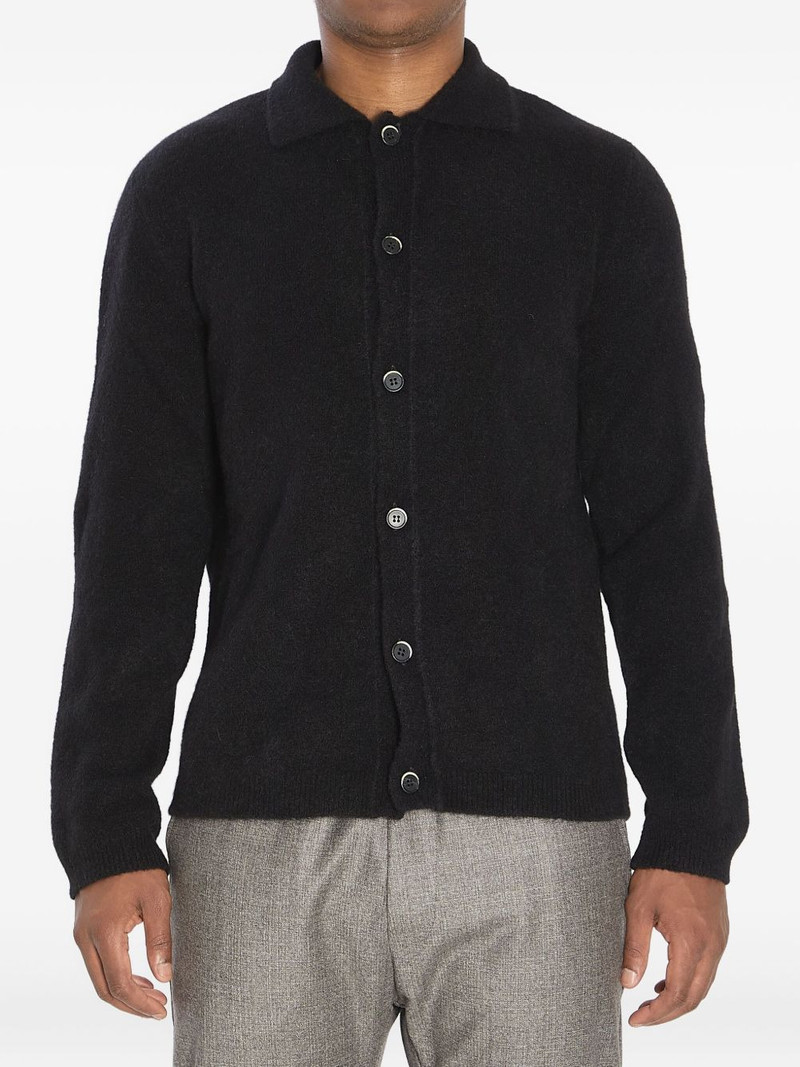 pointed-collar knitted cardigan 1