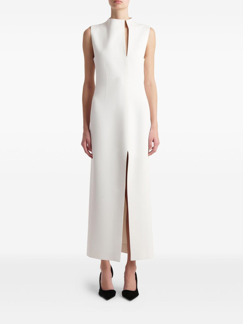 KHAITE Lowen high-neck slit midi dress outlook
