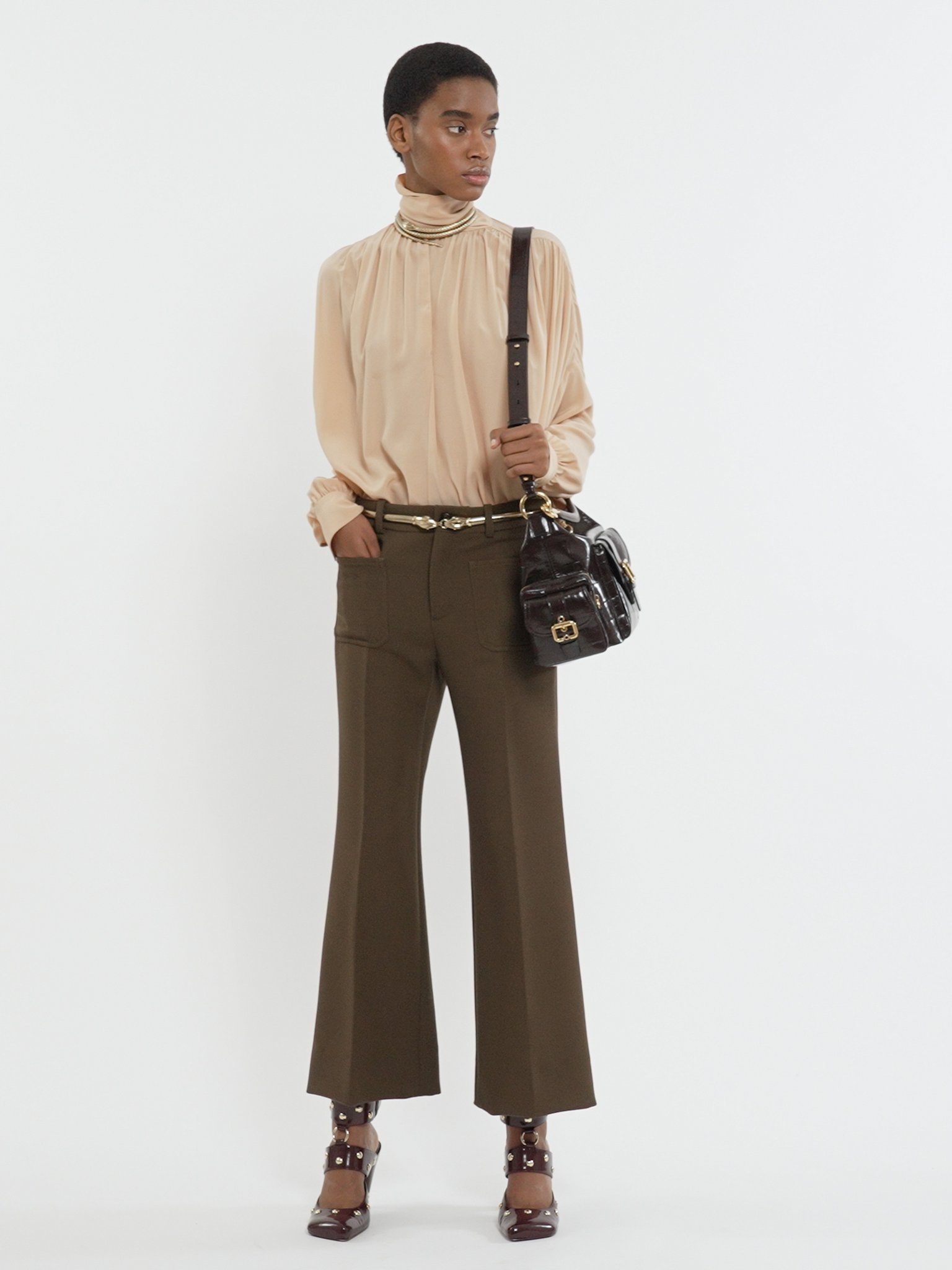 CROPPED BOOTCUT PANTS IN CAVALRY WOOL - 5