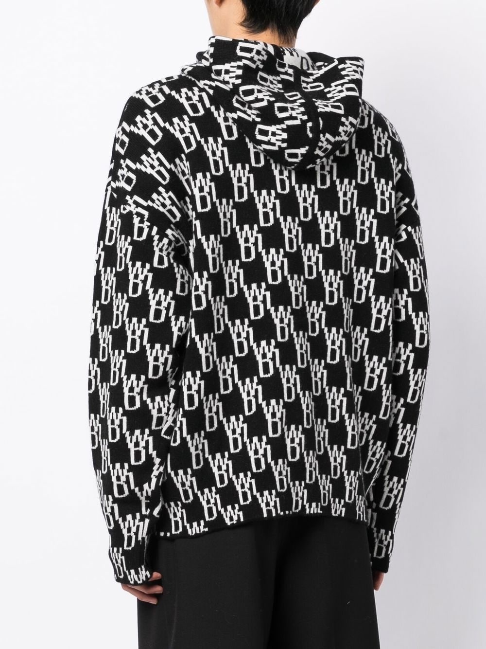 monogram knitted hoodie - 5