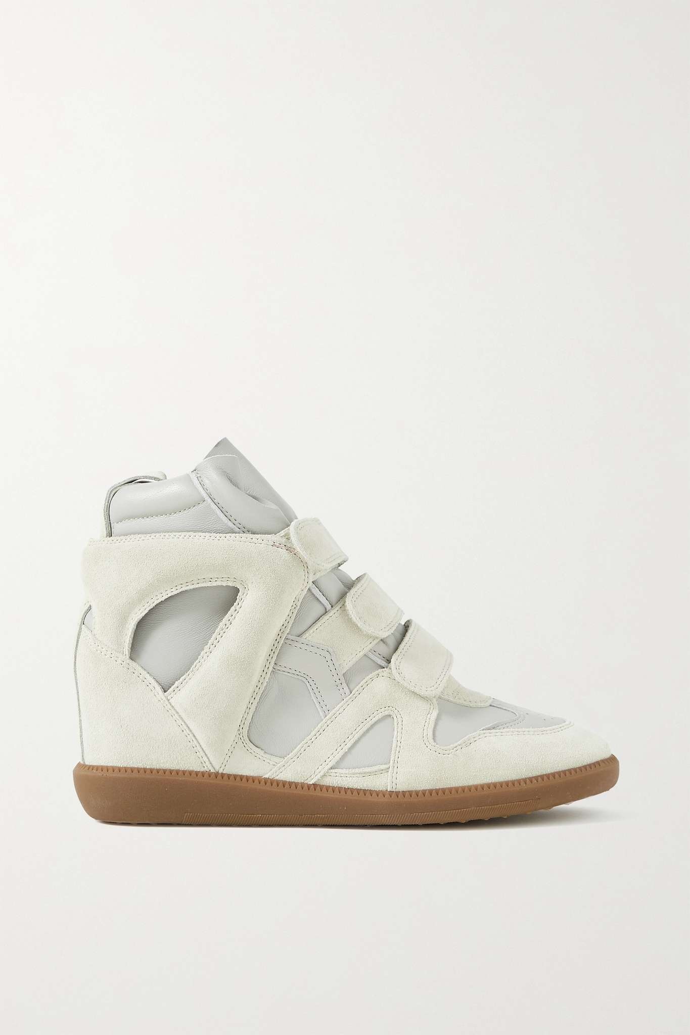 Buckee suede and leather wedge sneakers - 1