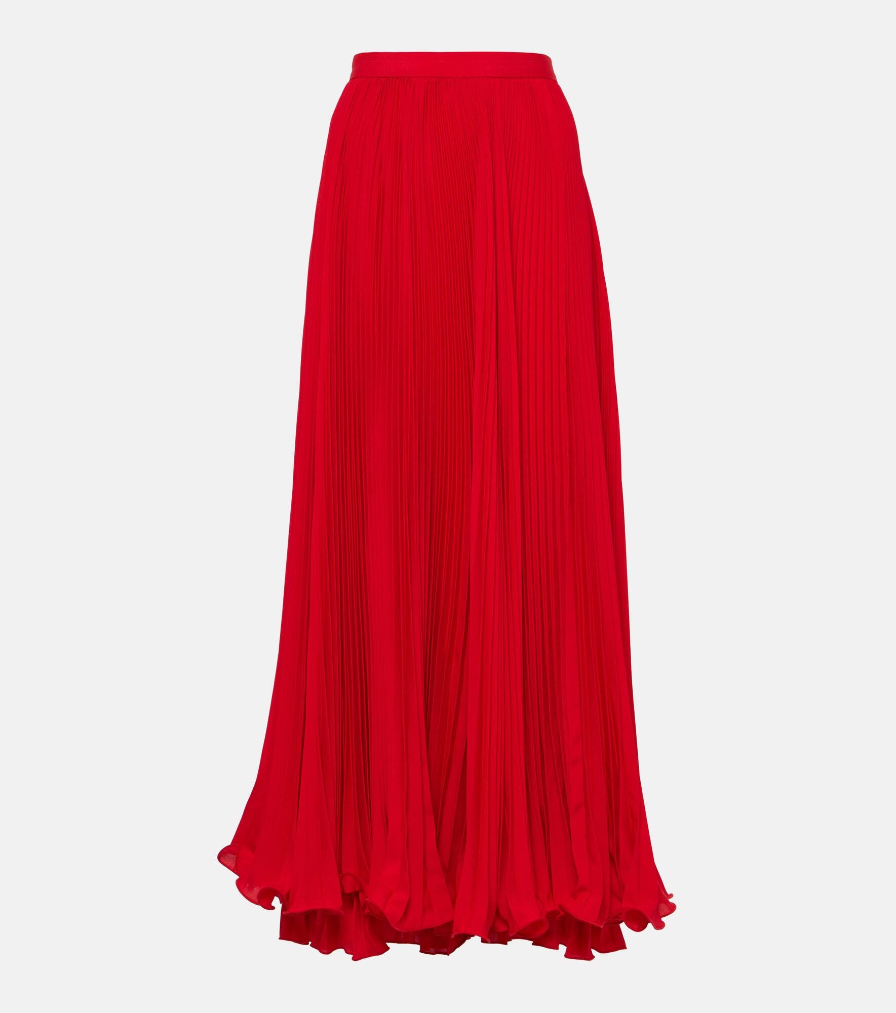 Pleated crêpe maxi skirt - 1