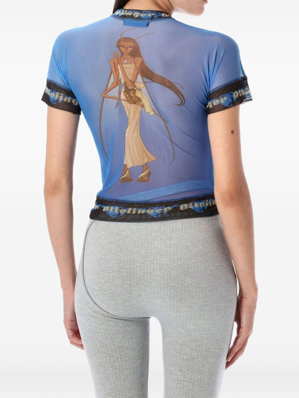 fairy-print mesh T-shirt - 2
