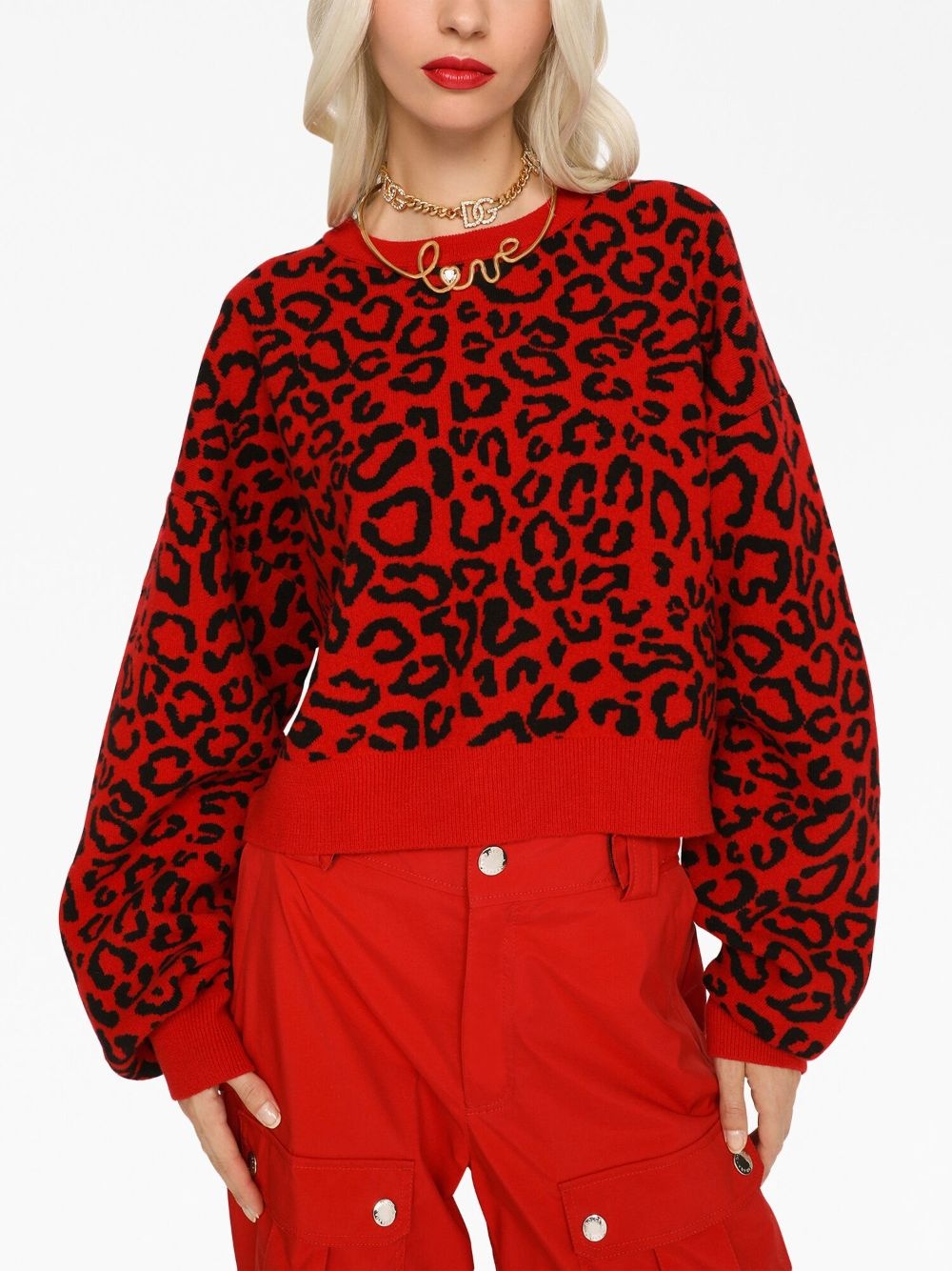 semi-sheer leopard-print jumper - 5