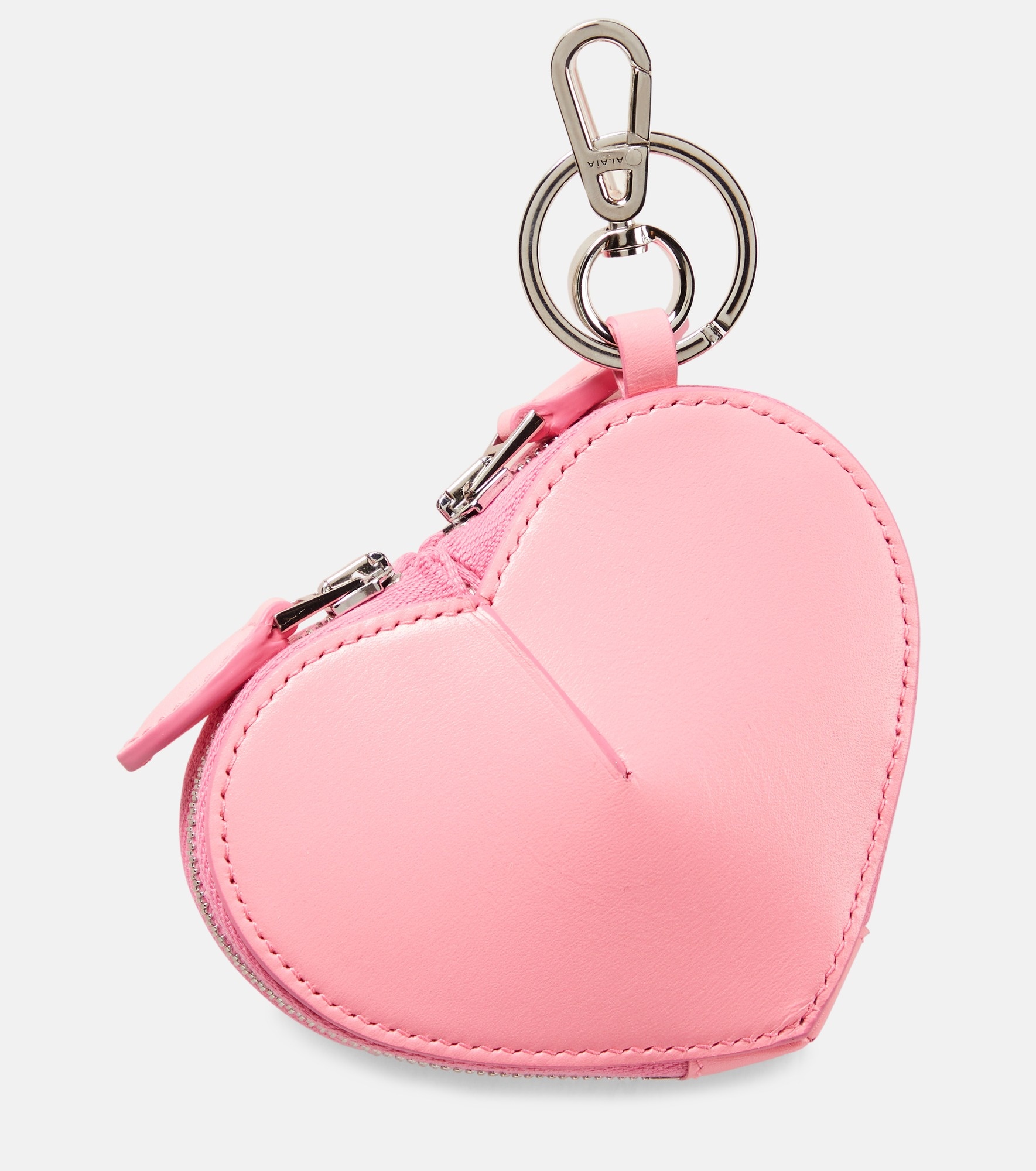 Le Coeur Mini Leather Coin Purse in Pink - Alaia