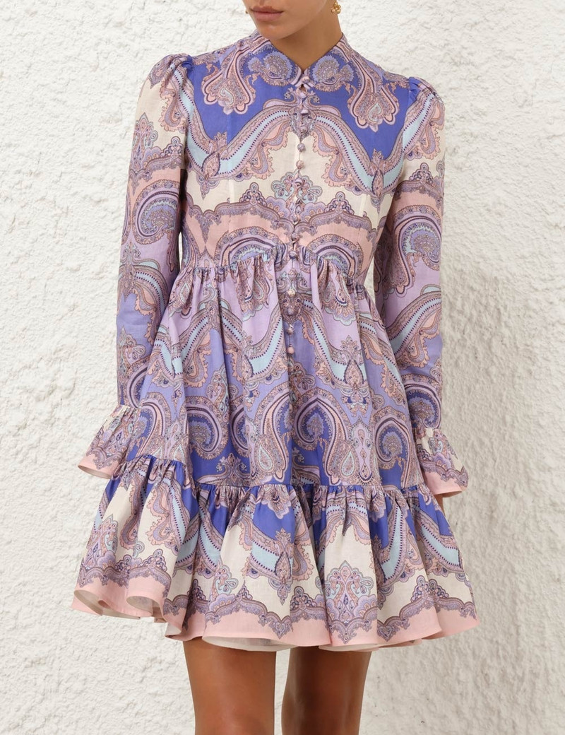 Zimmermann MAXINE LONG SLEEVE MINI DRESS outlook