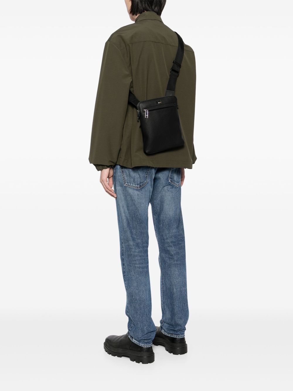 logo-debossed messenger bag - 2