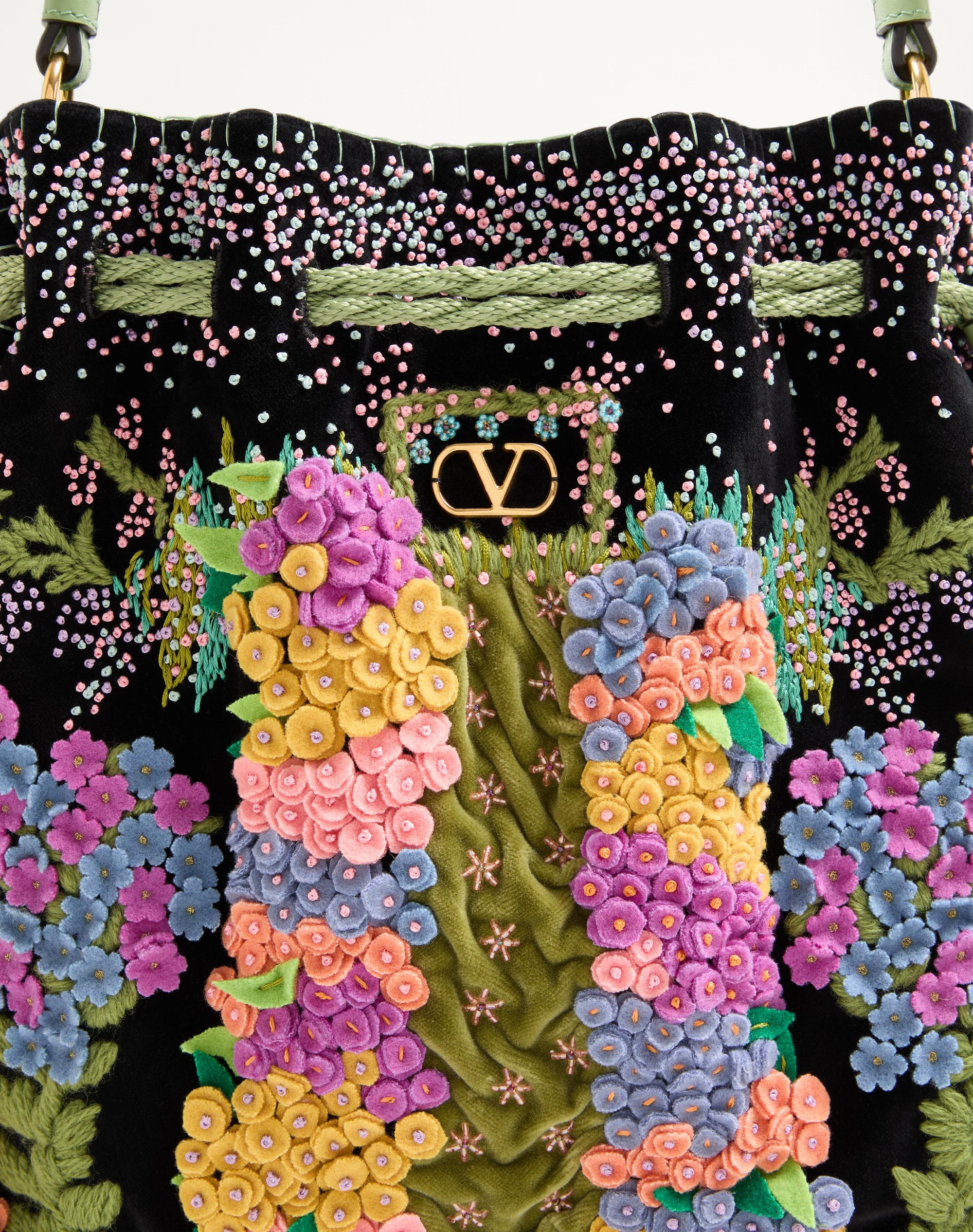 VALENTINO GARAVANI NELLCÔTE ALICE EMBROIDERED BAG WITH FRINGES - 8