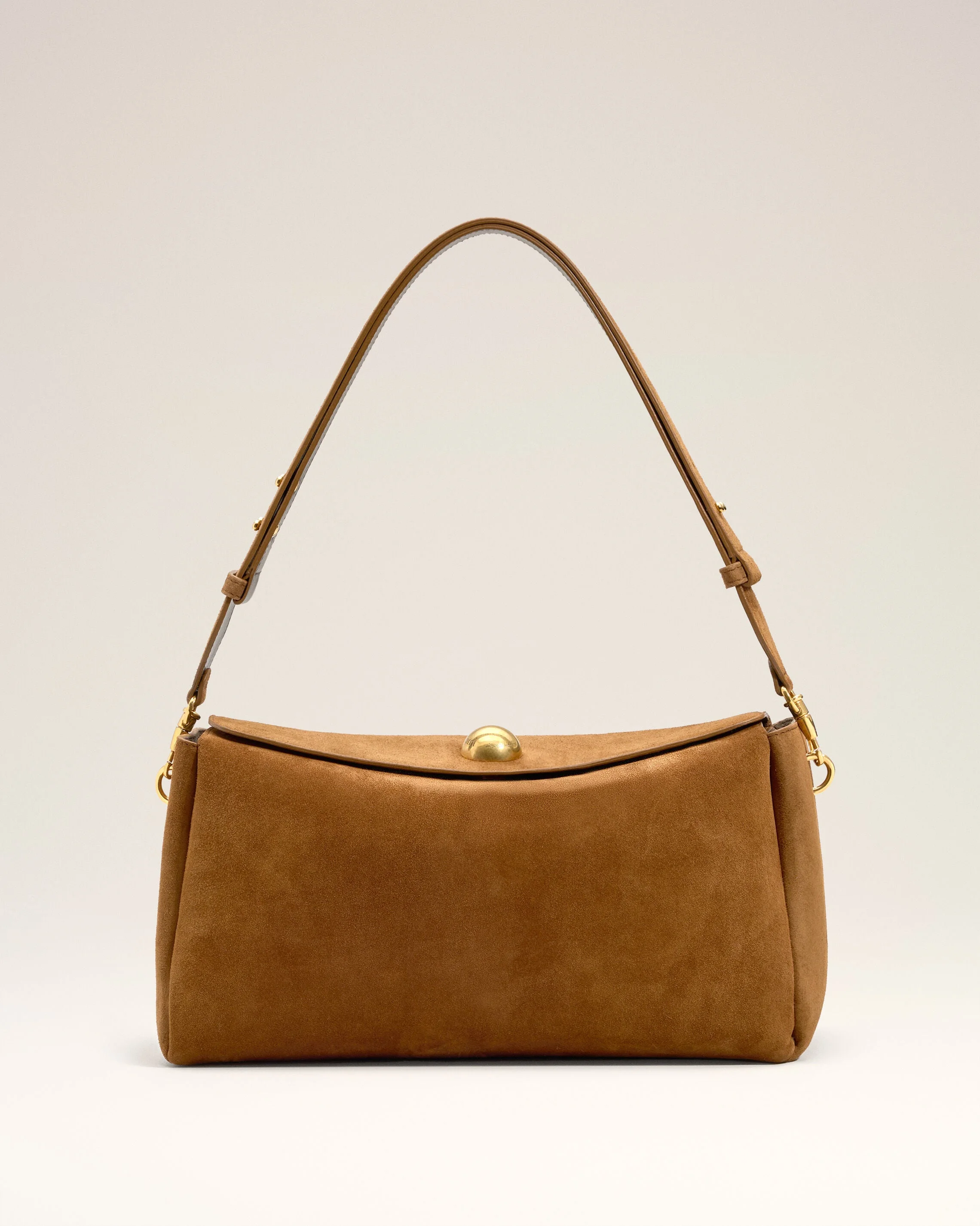 BROWN SUEDE LEATHER CARROUSEL MEDIUM BAG - 1