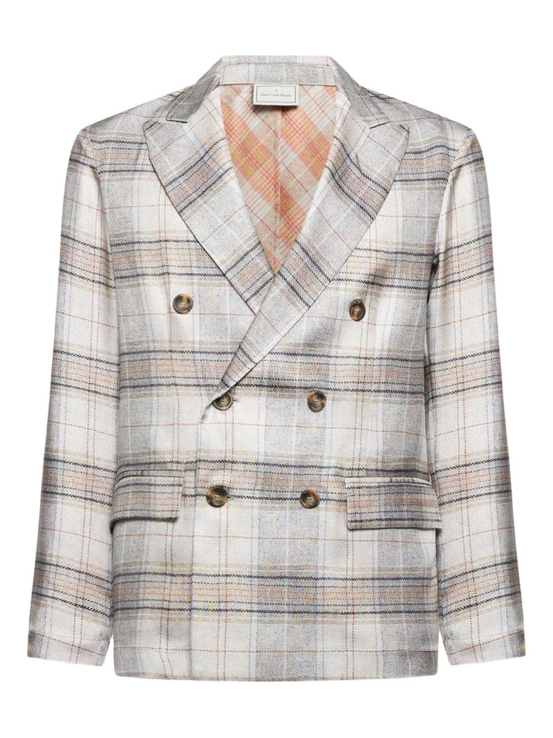 double-breasted checked blazer 1