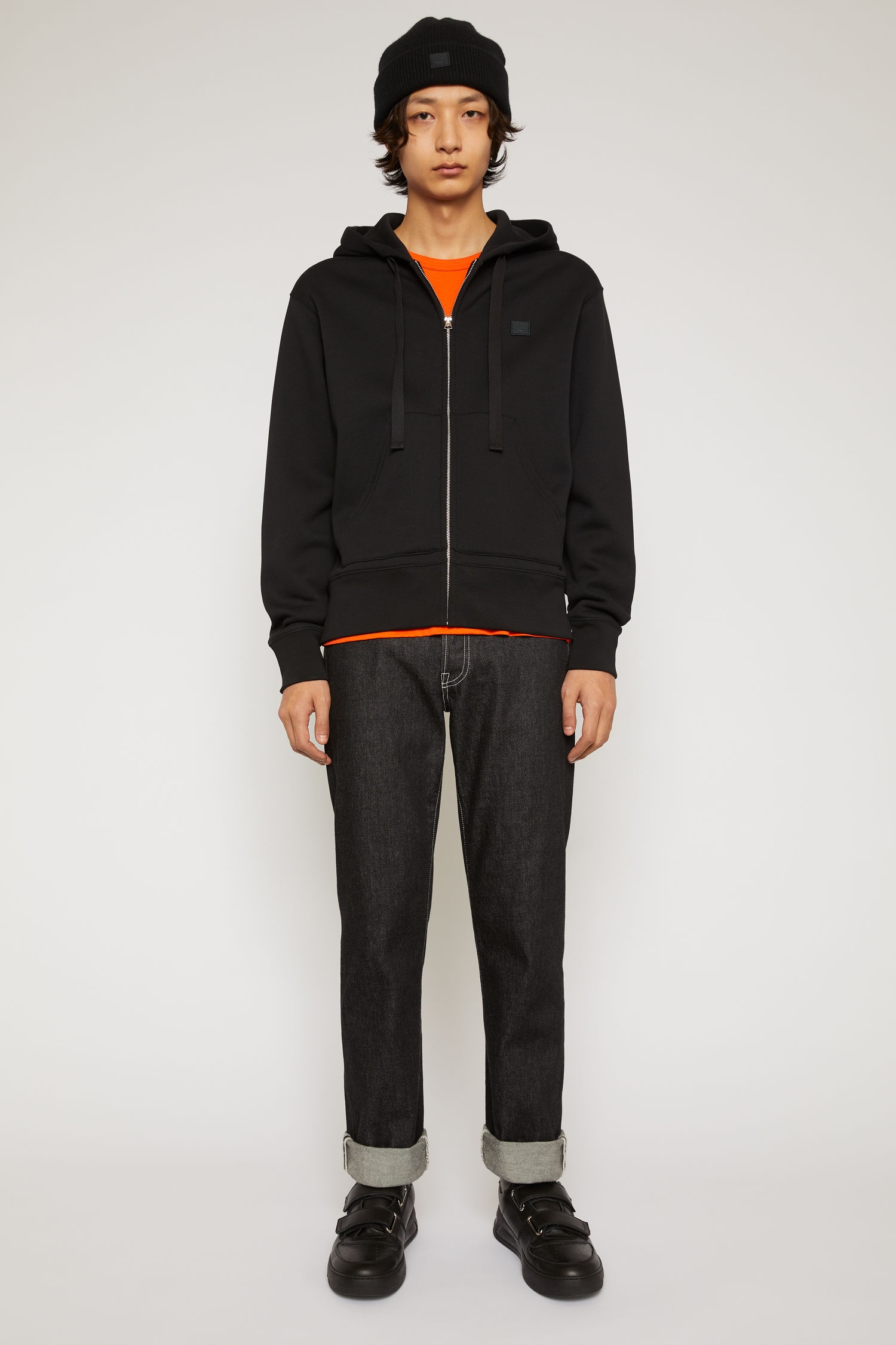 Classic fit hooded zip-up sweatshirt black - 2