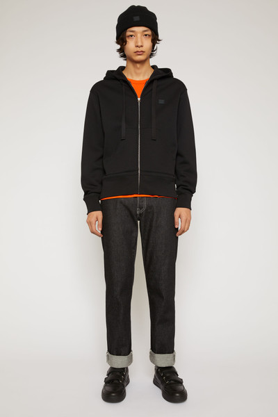 Acne Studios Classic fit hooded zip-up sweatshirt black outlook