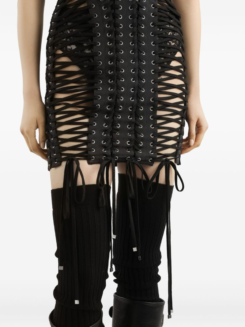 lace-up satin mini dress 5