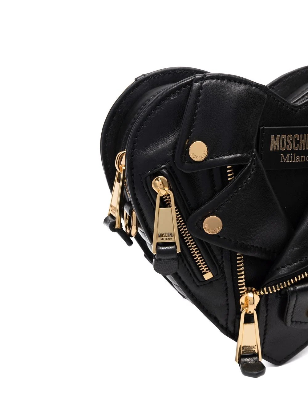 Heart Biker leather crossbody bag - 4