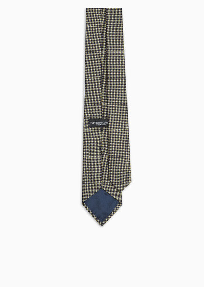 EMPORIO ARMANI Pure silk tie with jacquard op-art motif outlook