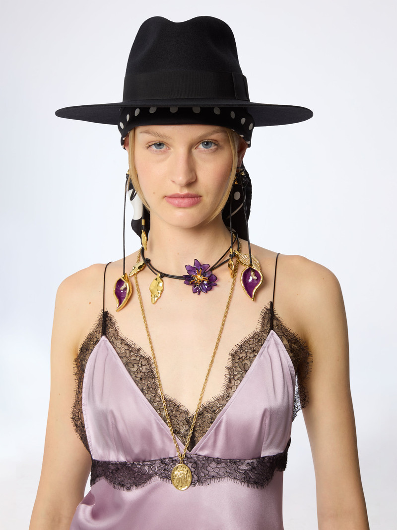 Black Felt Fedora Hat 1