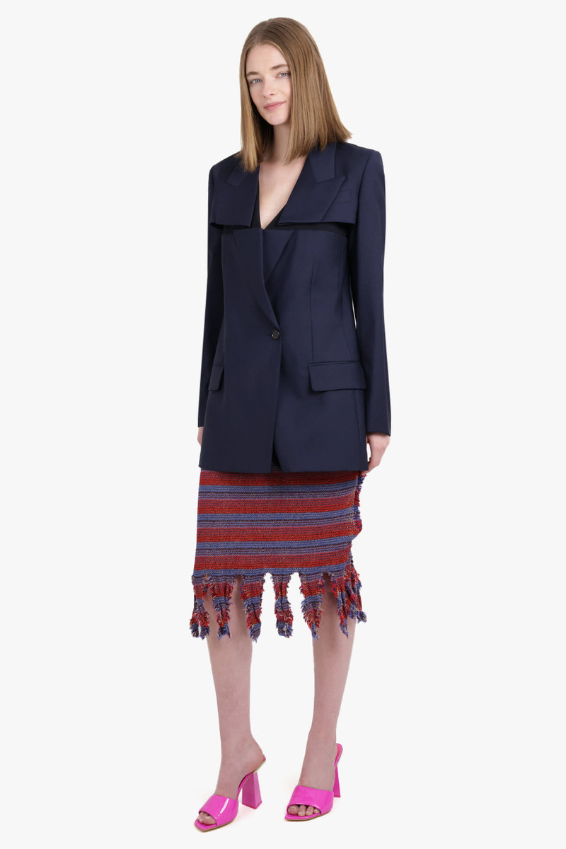 NINA RICCI DECONSTRUCTED TAILORED BLAZER NAVY outlook
