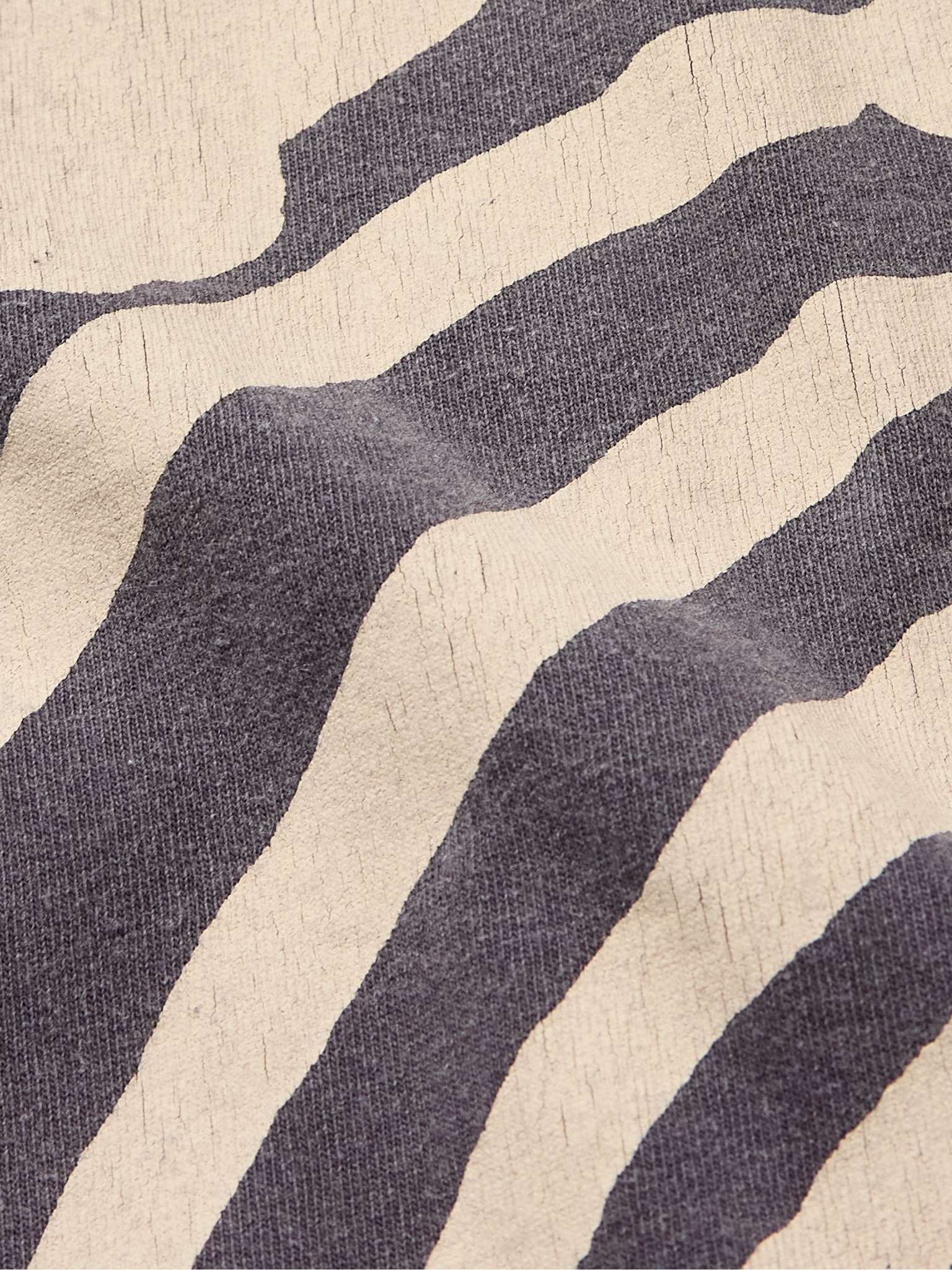 Distressed Printed Two-Tone Cotton-Jersey T-Shirt - 3