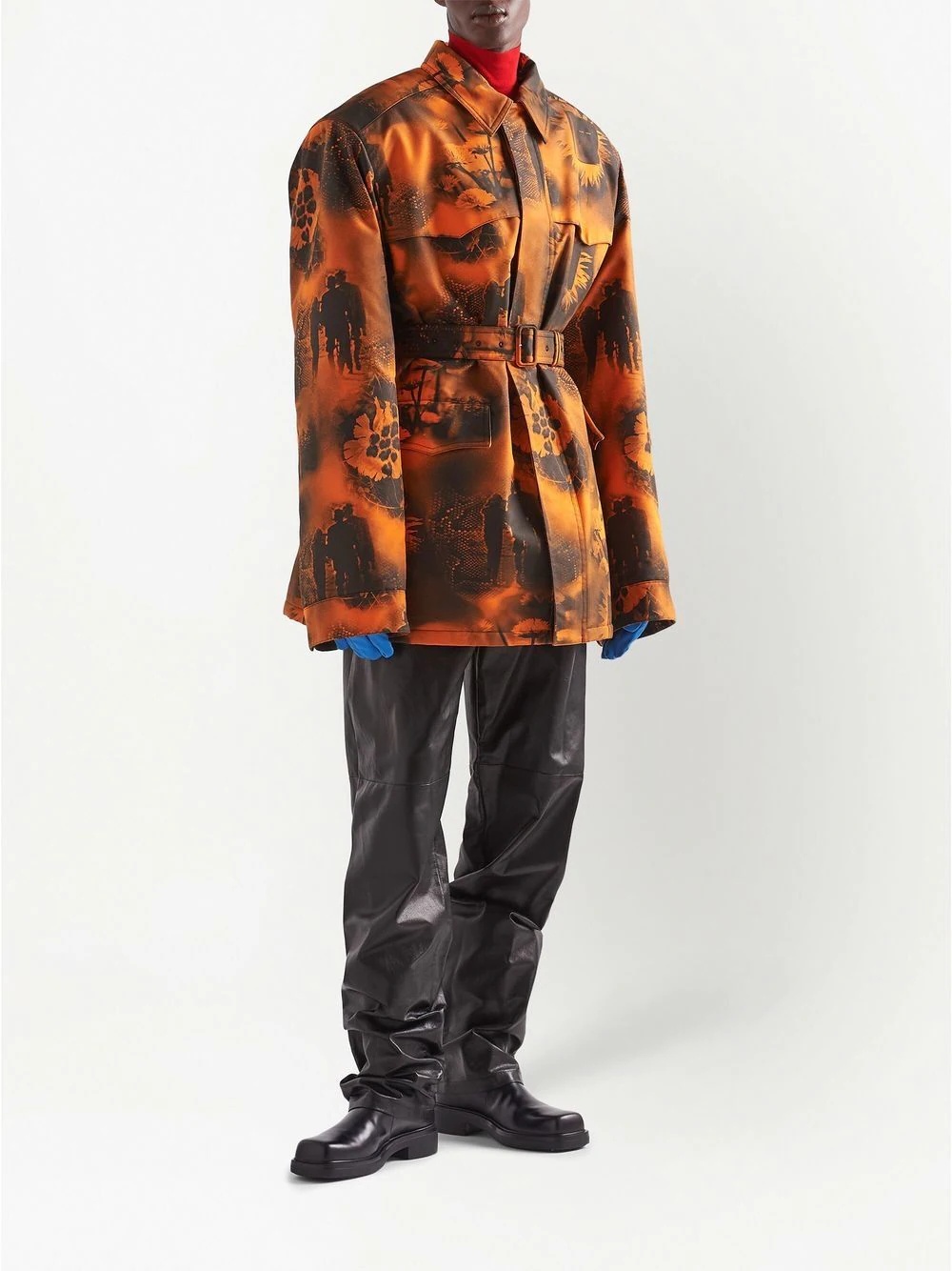 printed parka coat - 2