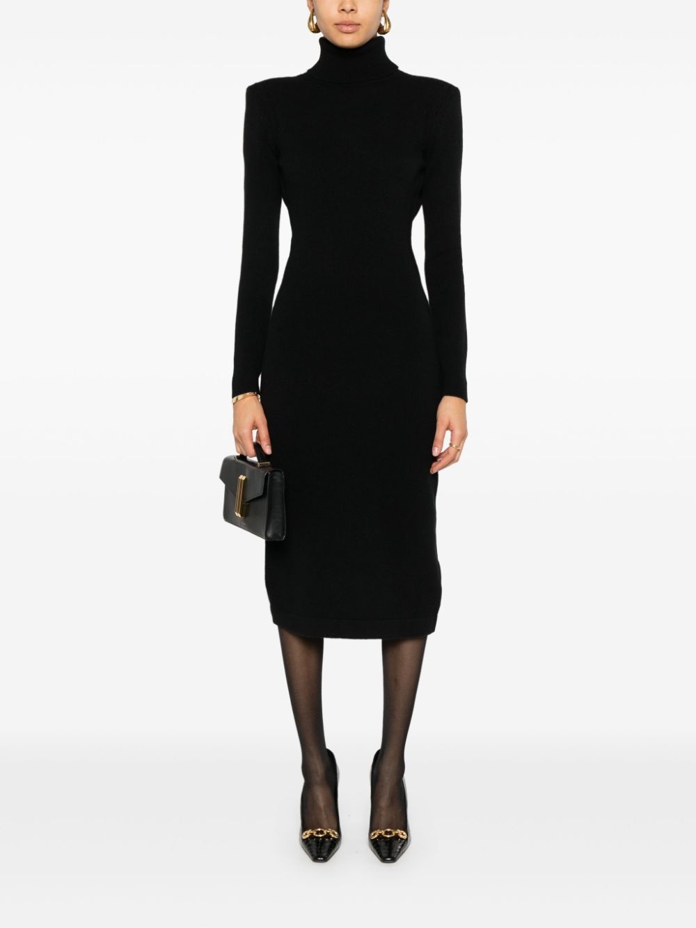 cut-out cashmere midi dress - 2