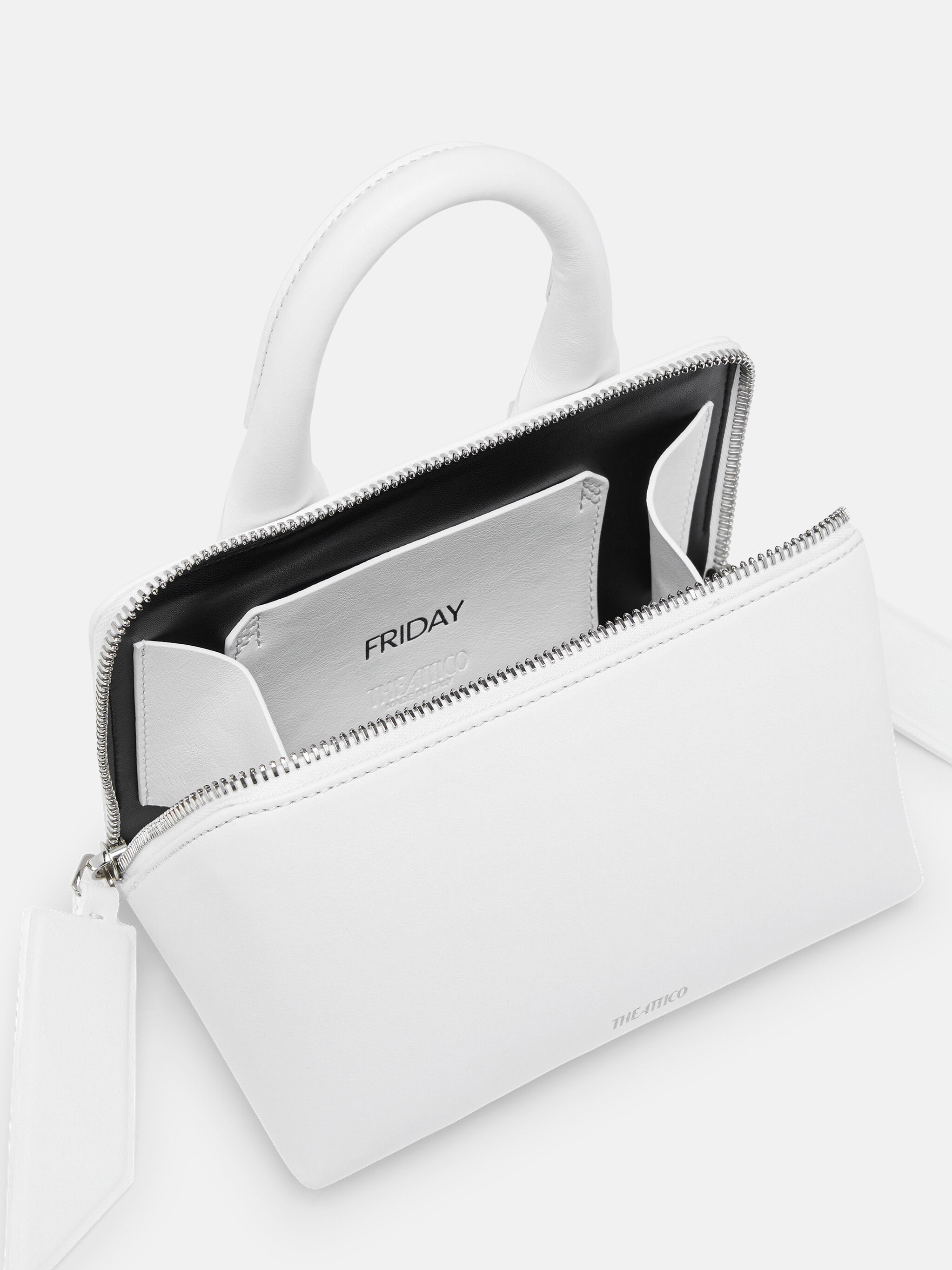 ''FRIDAY'' OPTICAL WHITE MINI HANDBAG - 4