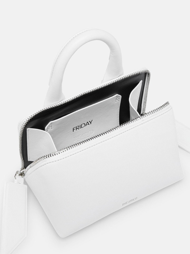 ''FRIDAY'' OPTICAL WHITE MINI HANDBAG 4