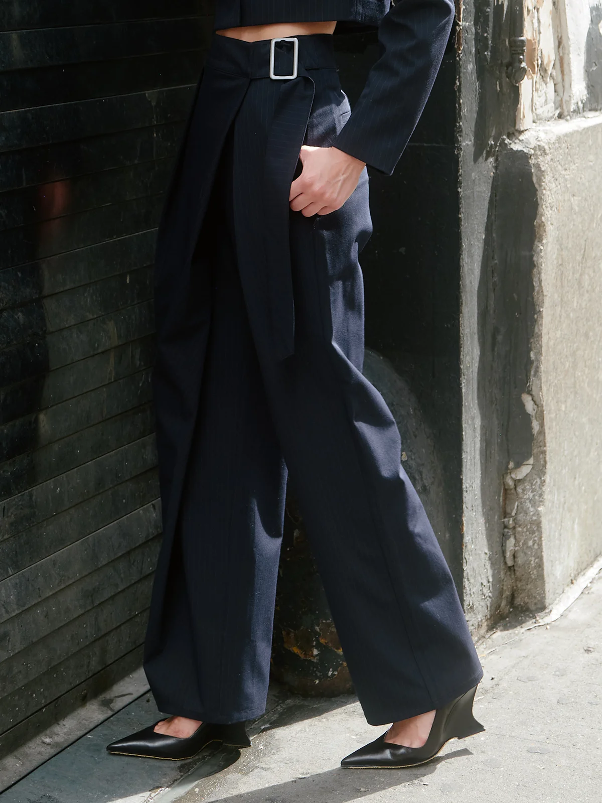 525 X DL10C: Baxter Pinstripe Wrap Trouser - 1