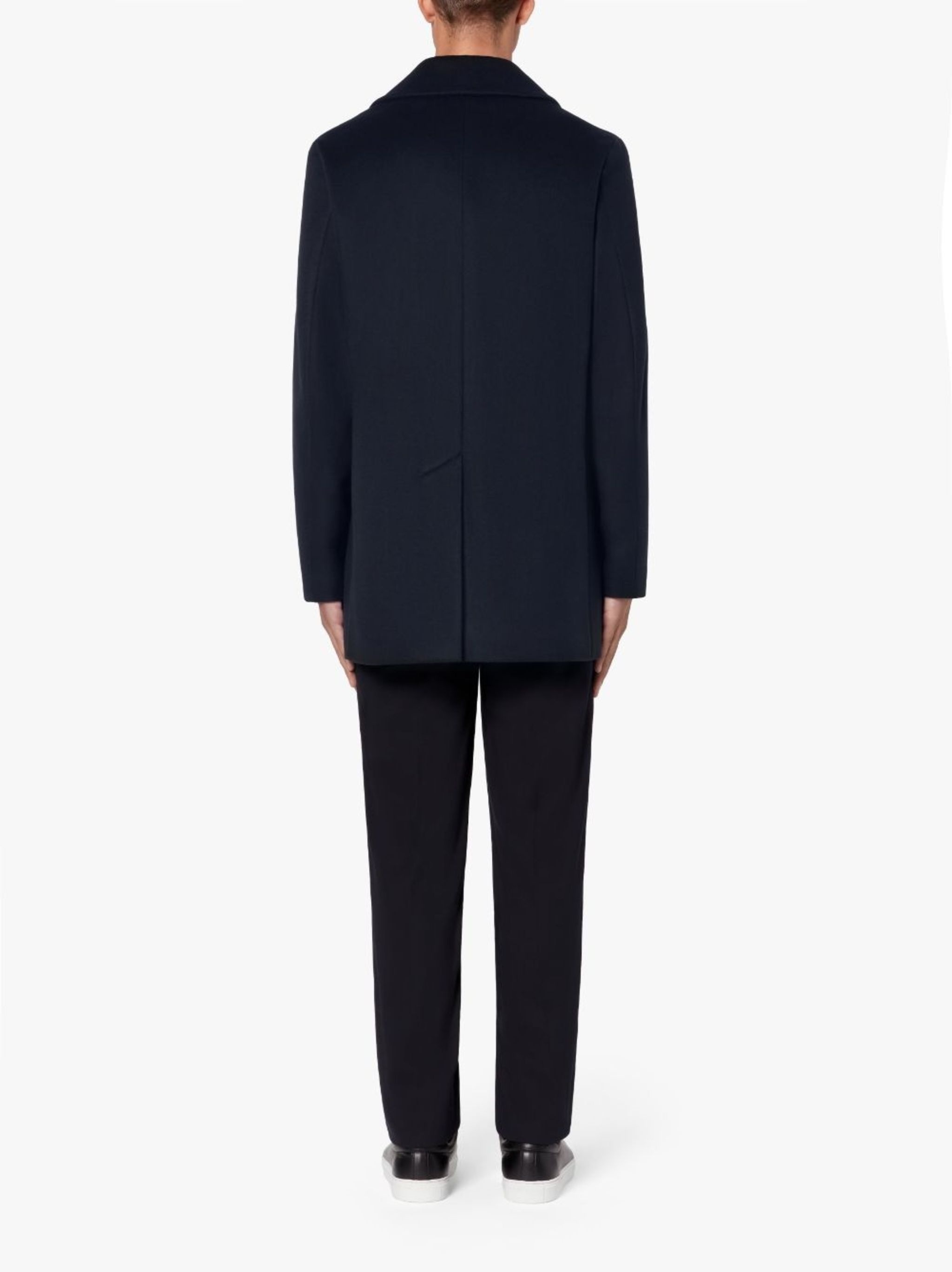 DALTON NAVY WOOL & CASHMERE PEA COAT | GM-1075F - 3