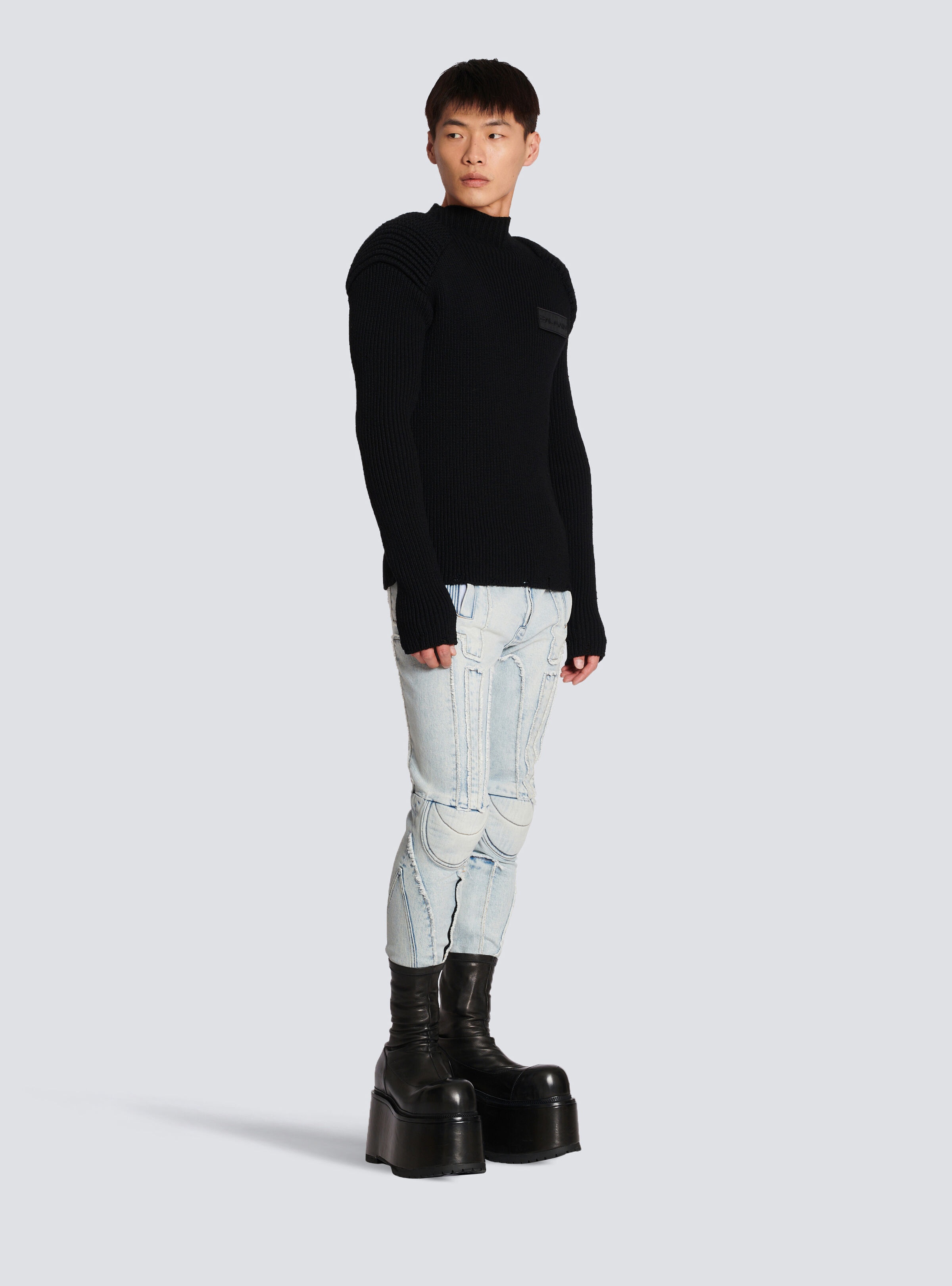 Wool jumper with Balmain logo - 4
