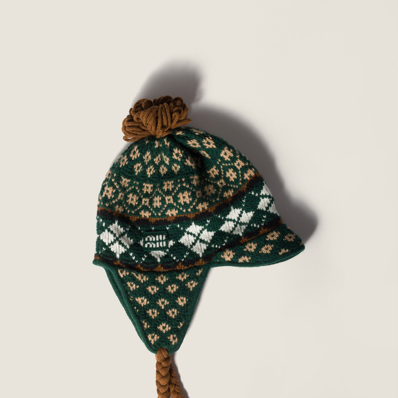 Miu Miu Wool and cashmere visor hat outlook