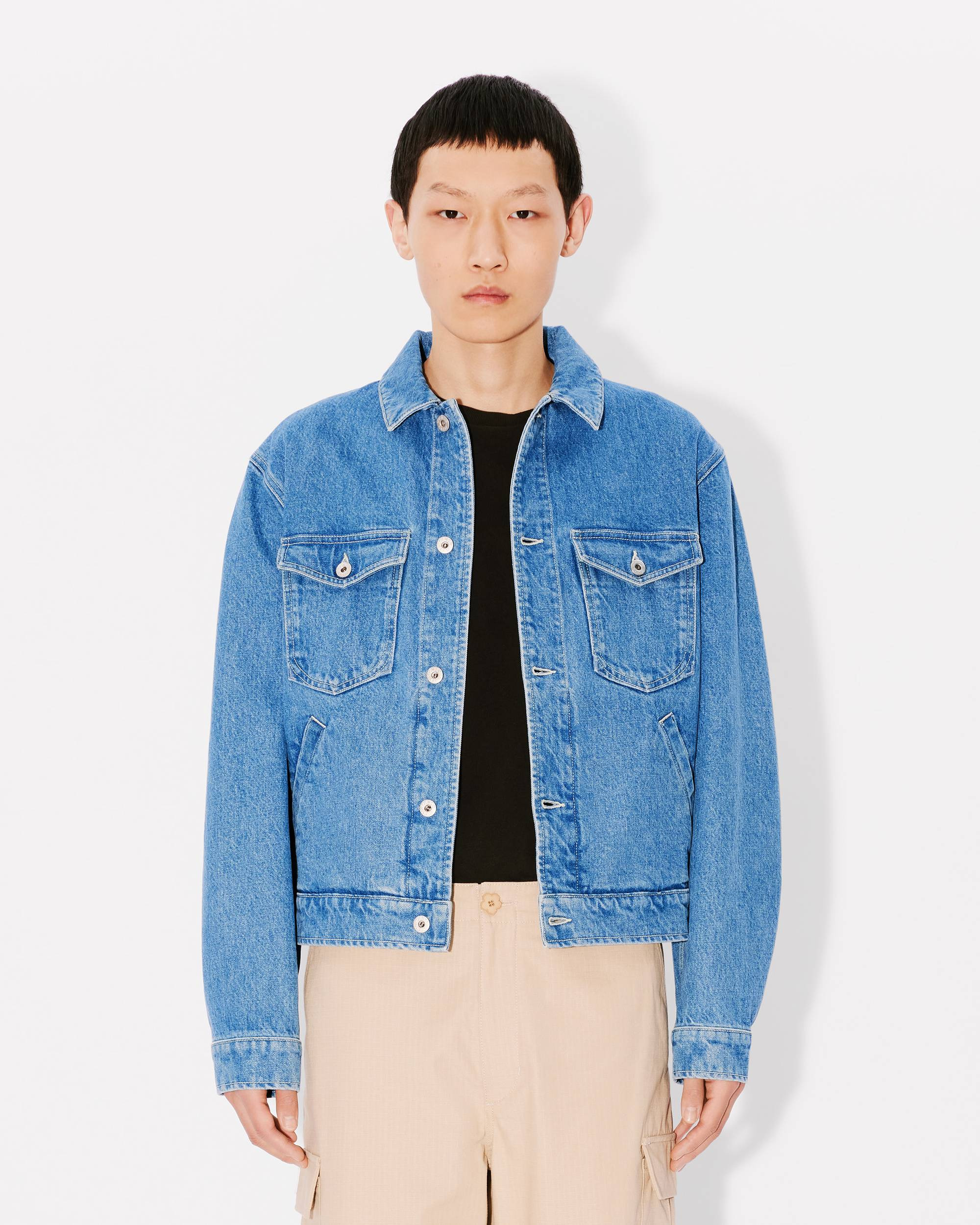 'Boke Flower' embroidered trucker Kaihara denim jacket - 4