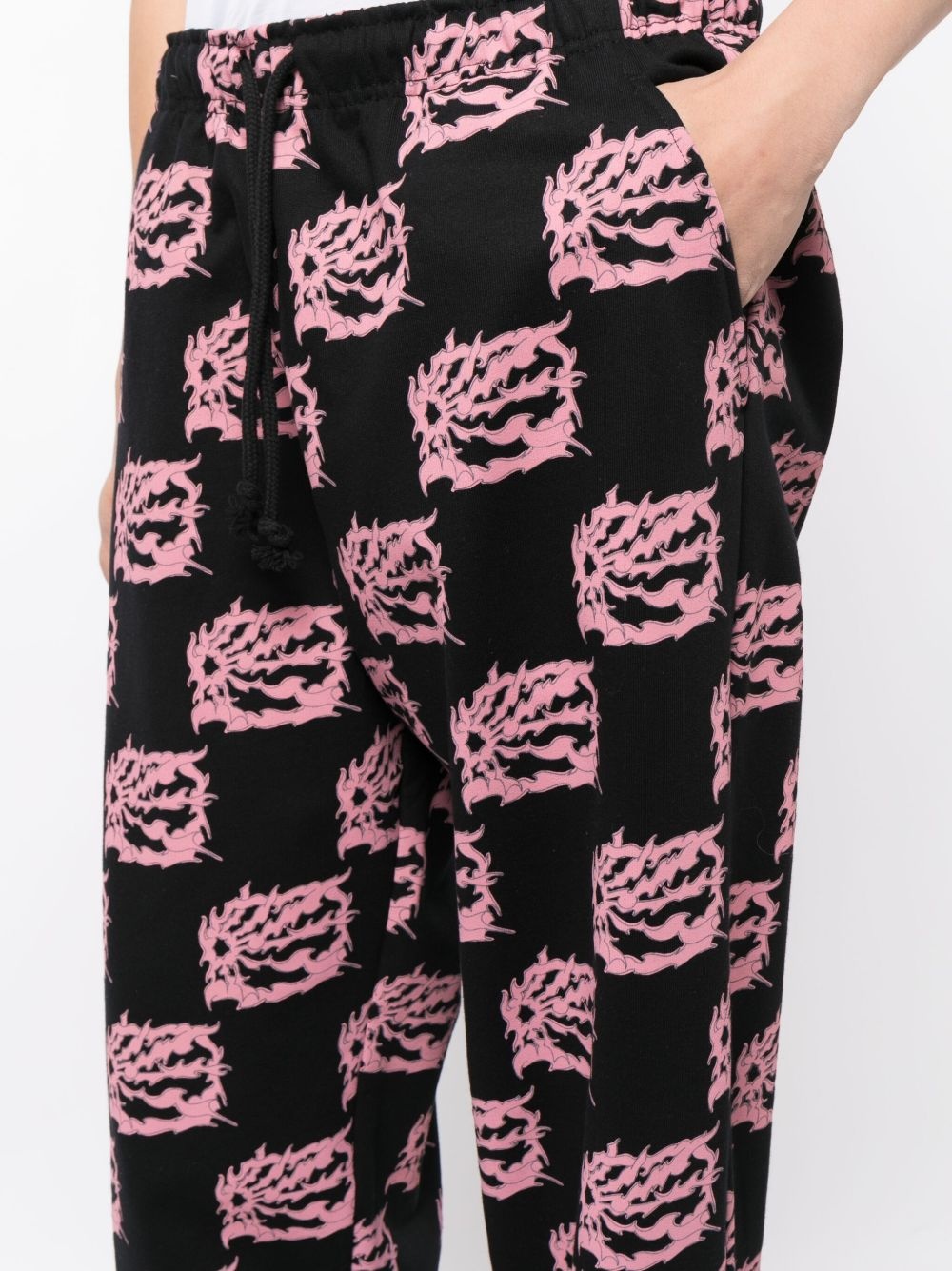 graphic-print cotton track pants - 5