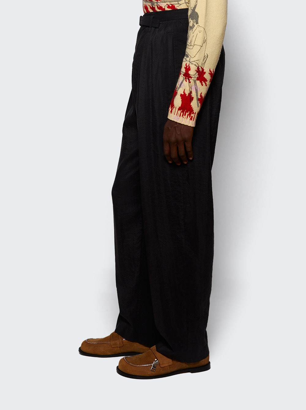 Belted Relaxed Pants Black - 3