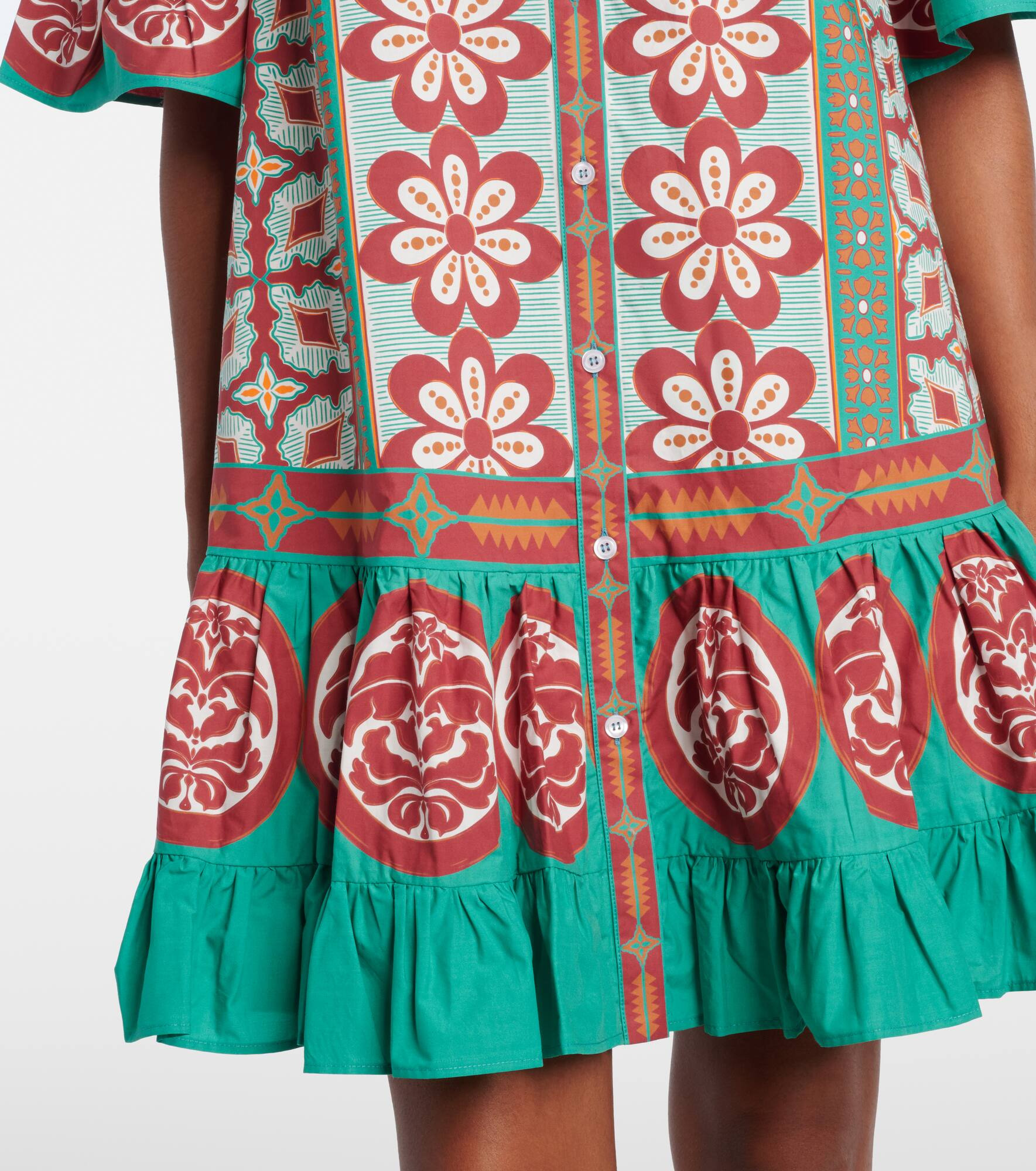 Choux printed cotton poplin shirt dress - 5