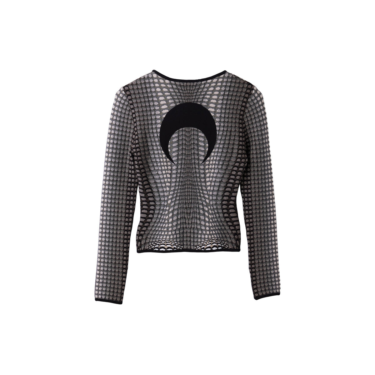 MOON SKIN JACQUARD KNIT FITTED SWEATER (STONE GREY) - 3