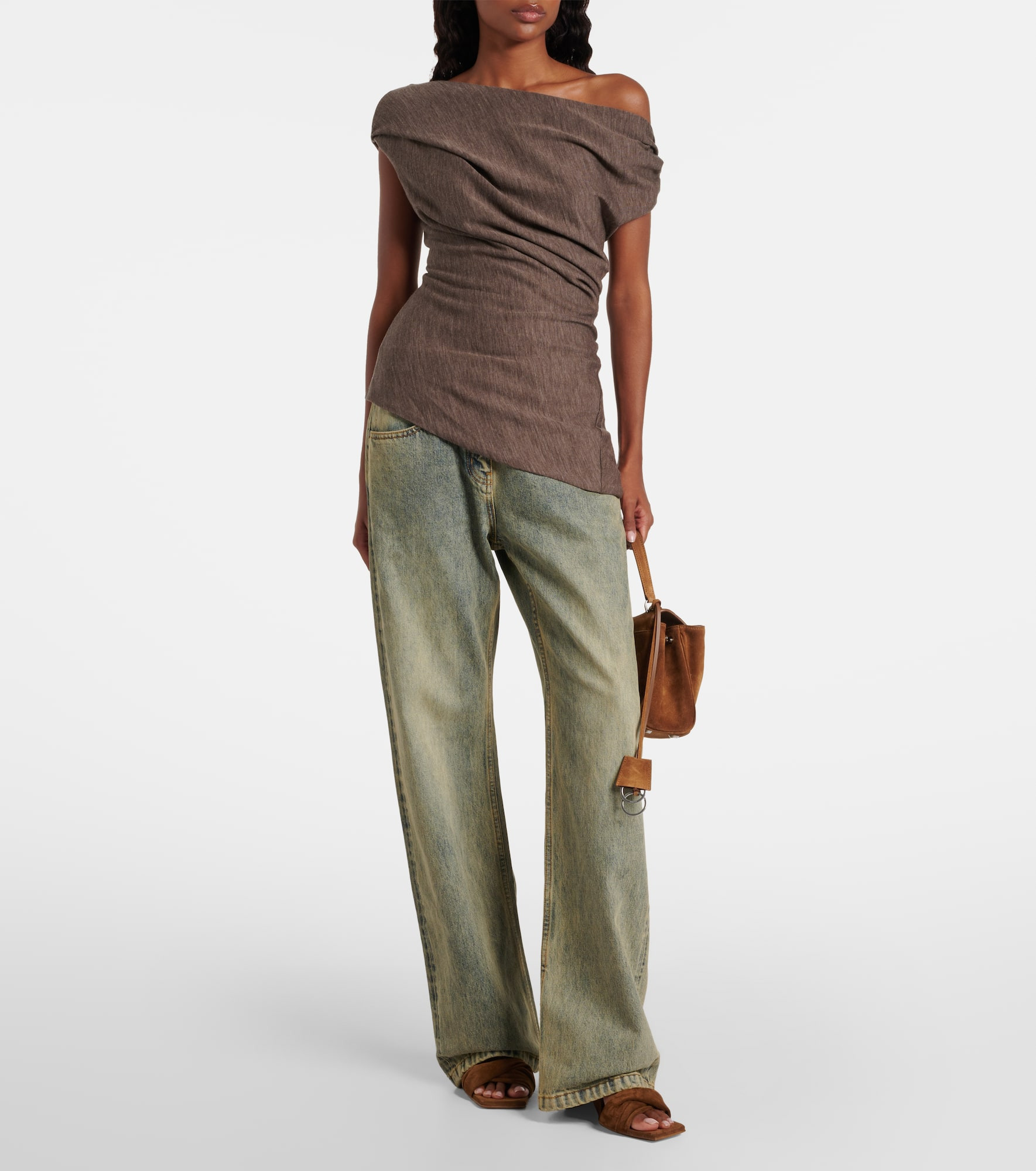 Faded high-rise straight jeans - 2