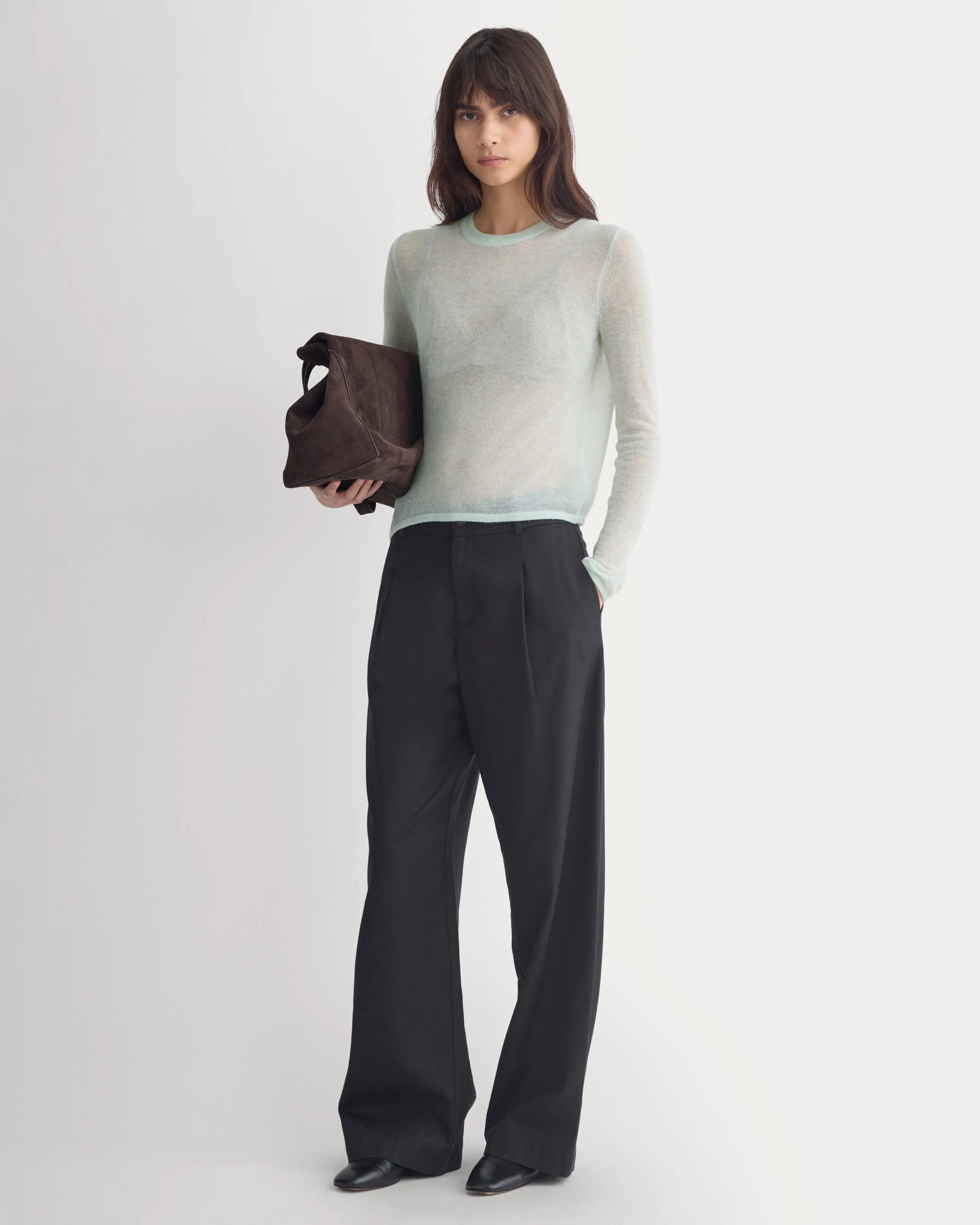 AIR ALPACA LONG-SLEEVE SLIM CREW - 1