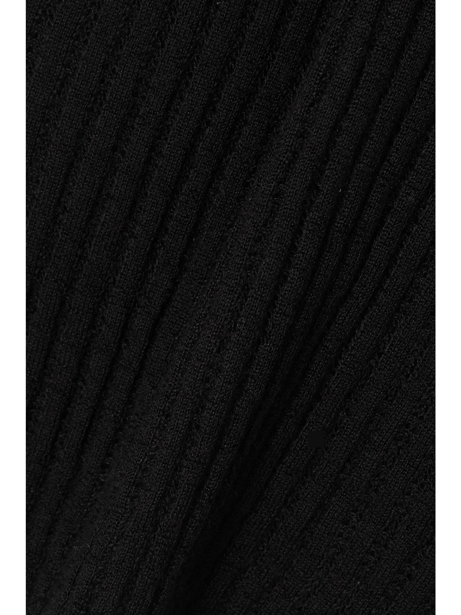 Nevin pointelle-knit cashmere and silk-blend tank Black - 4