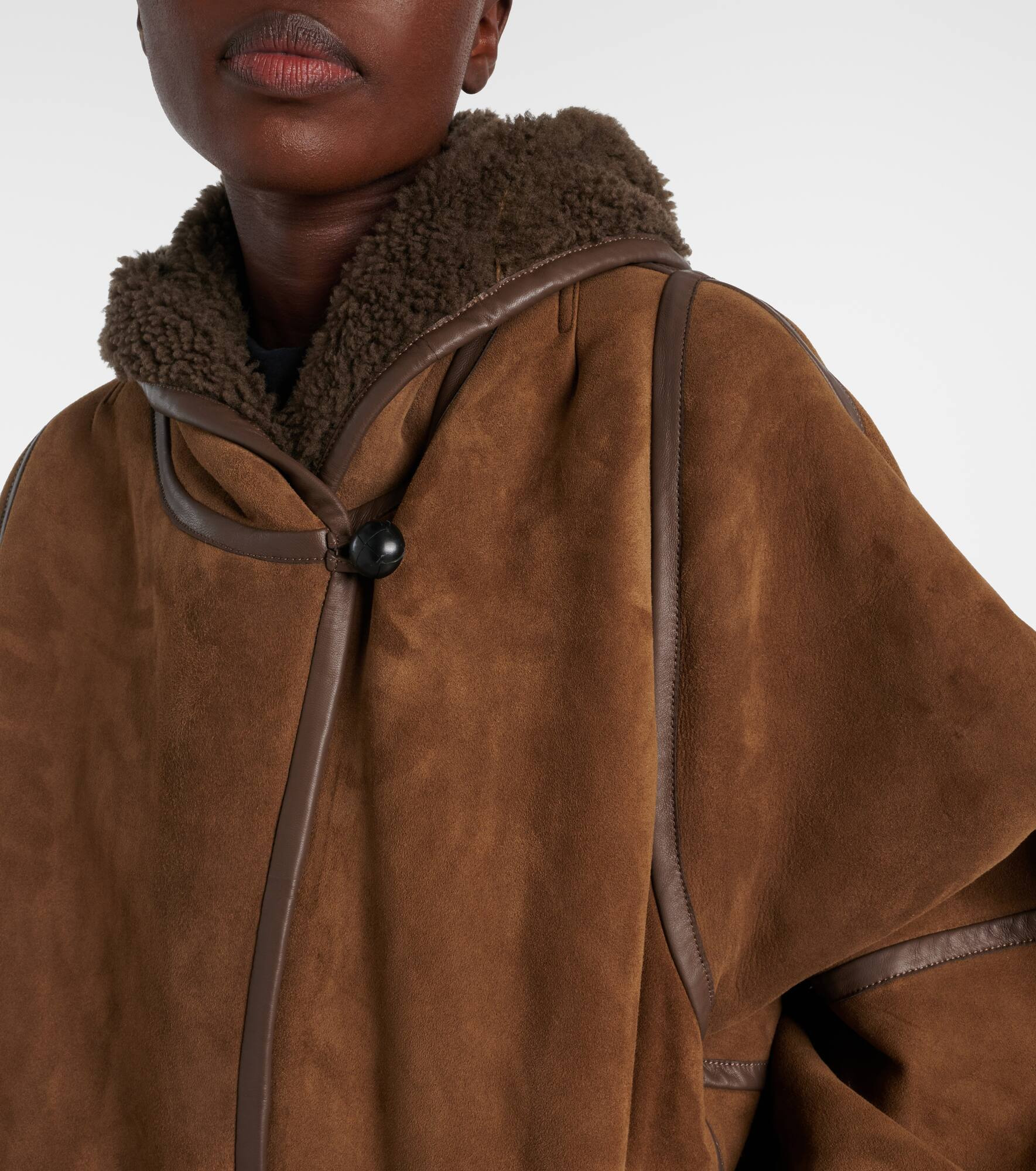 Amiel leather-trimmed suede jacket - 4