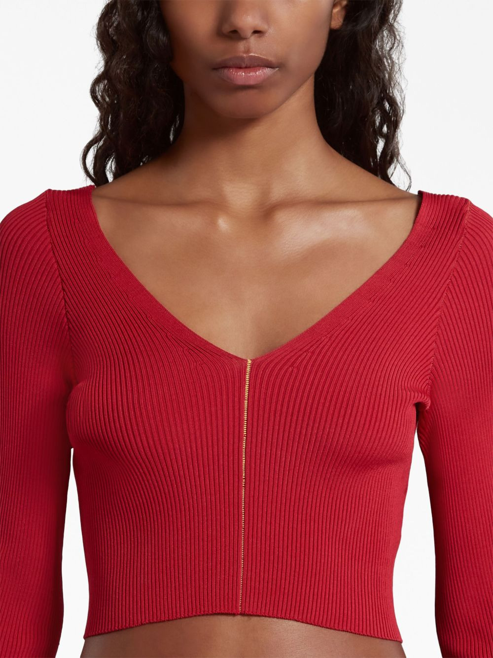 knitted v-neck pullover - 5