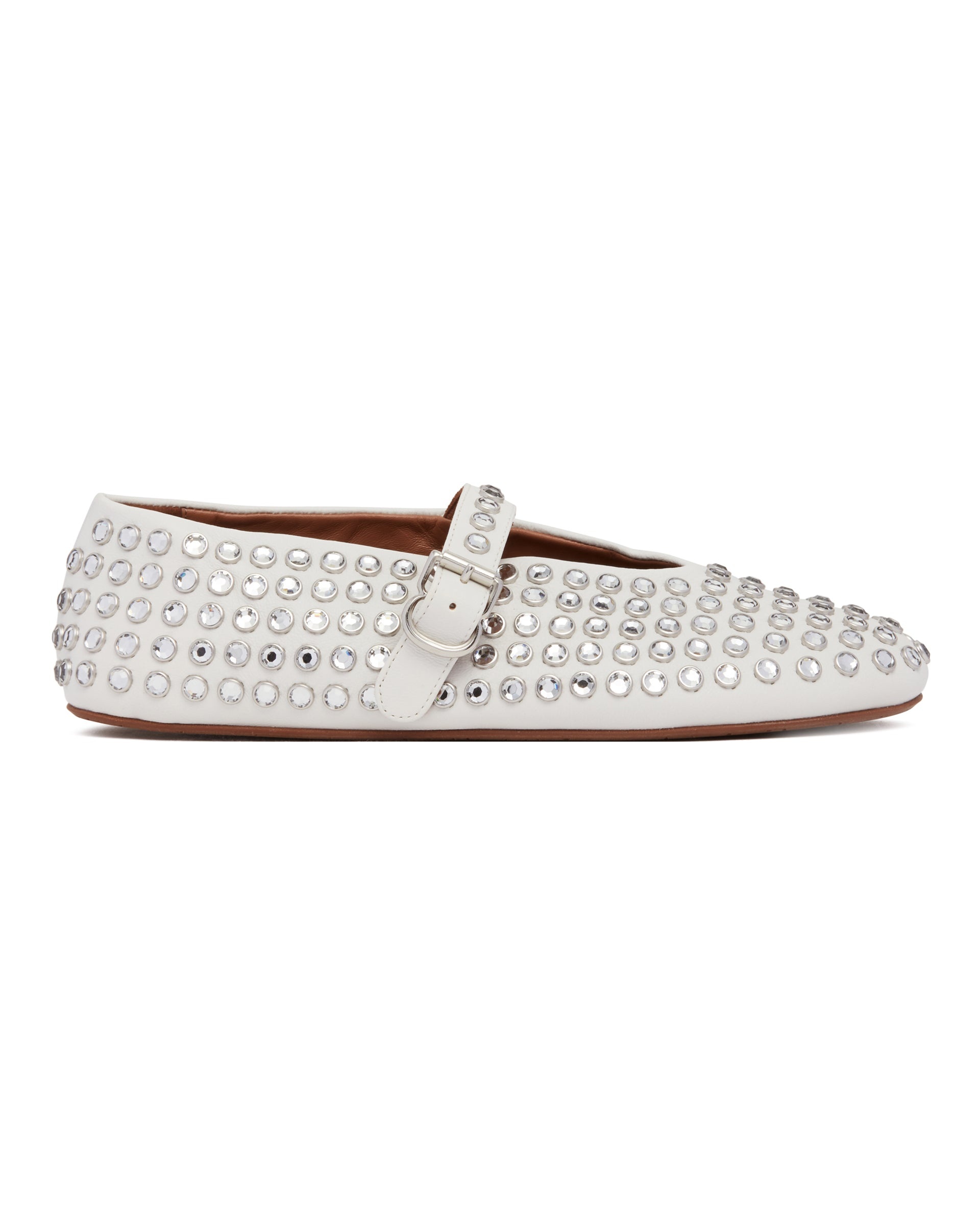 White Strass Ballerina Flats - 2