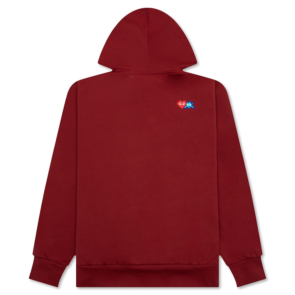 COMME DES GARCONS PLAY X THE ARTIST INVADER FULL-ZIP HOODIE - BURGUNDY - 2