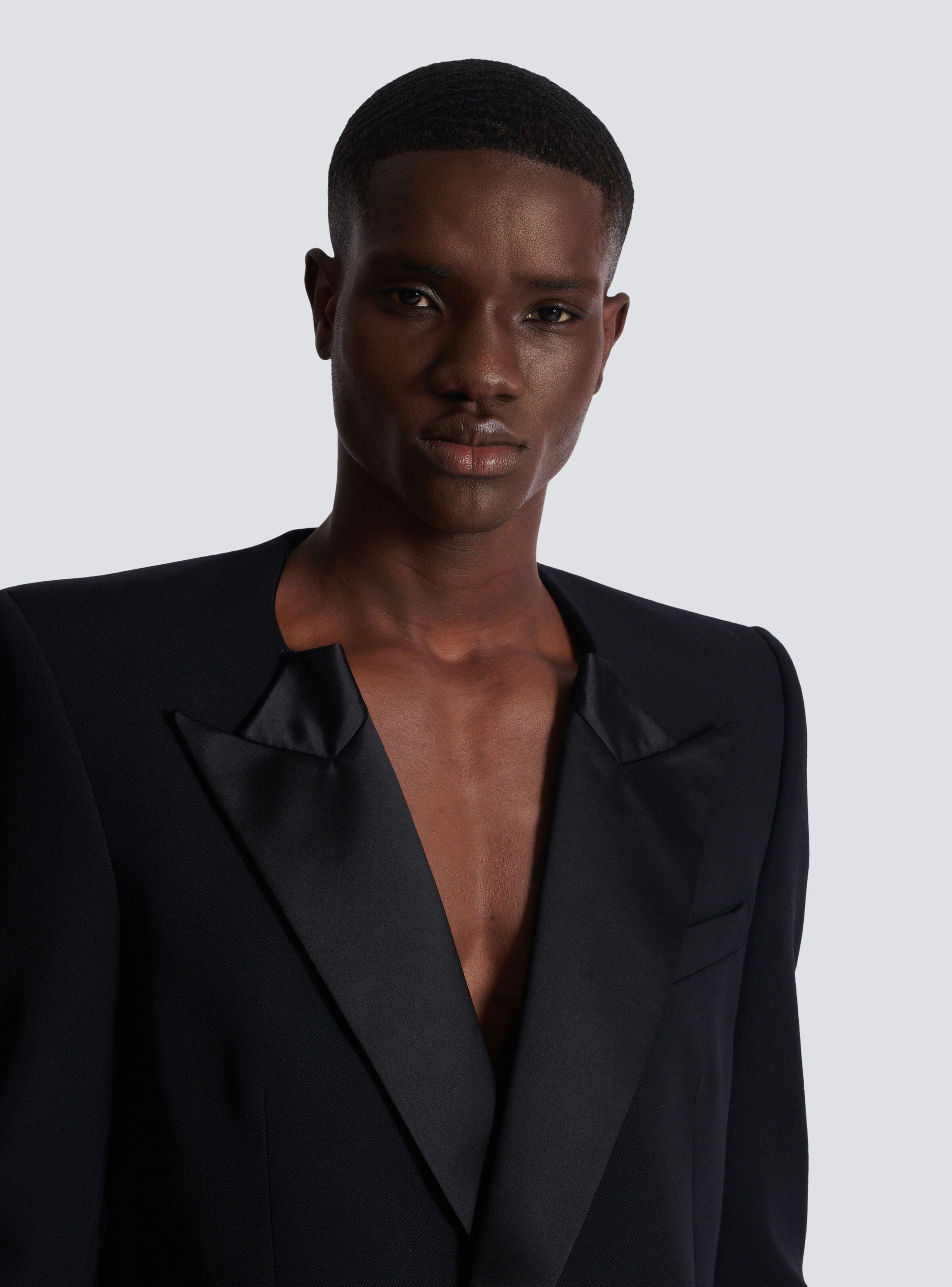 Grain de poudre jacket with satin lapels - 7