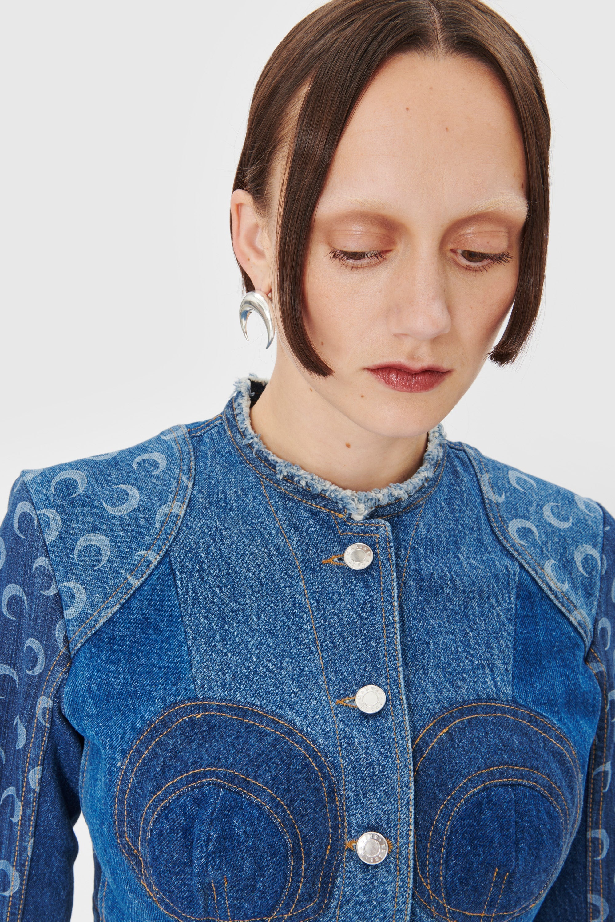 Regenerated Denim Cropped Jacket - 4