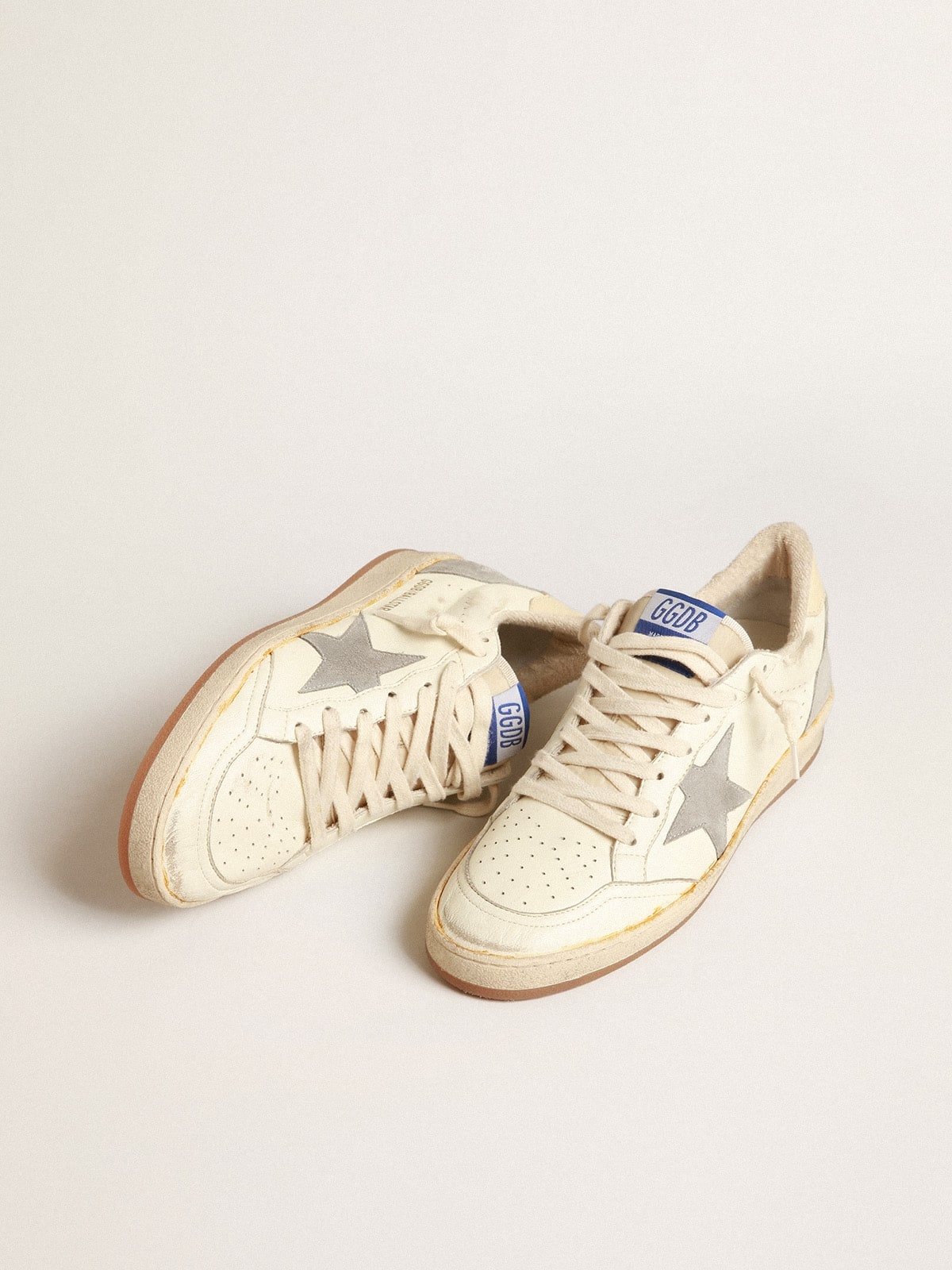 Ball Star in nappa leather with gray suede star and beige heel tab - 2