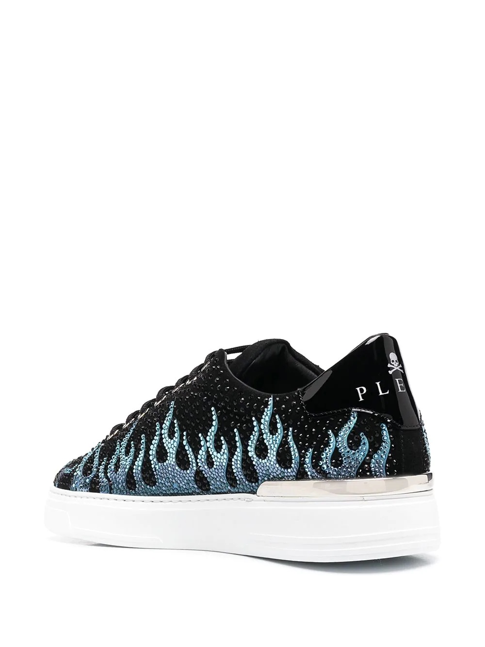 low top crystal flame sneakers - 3