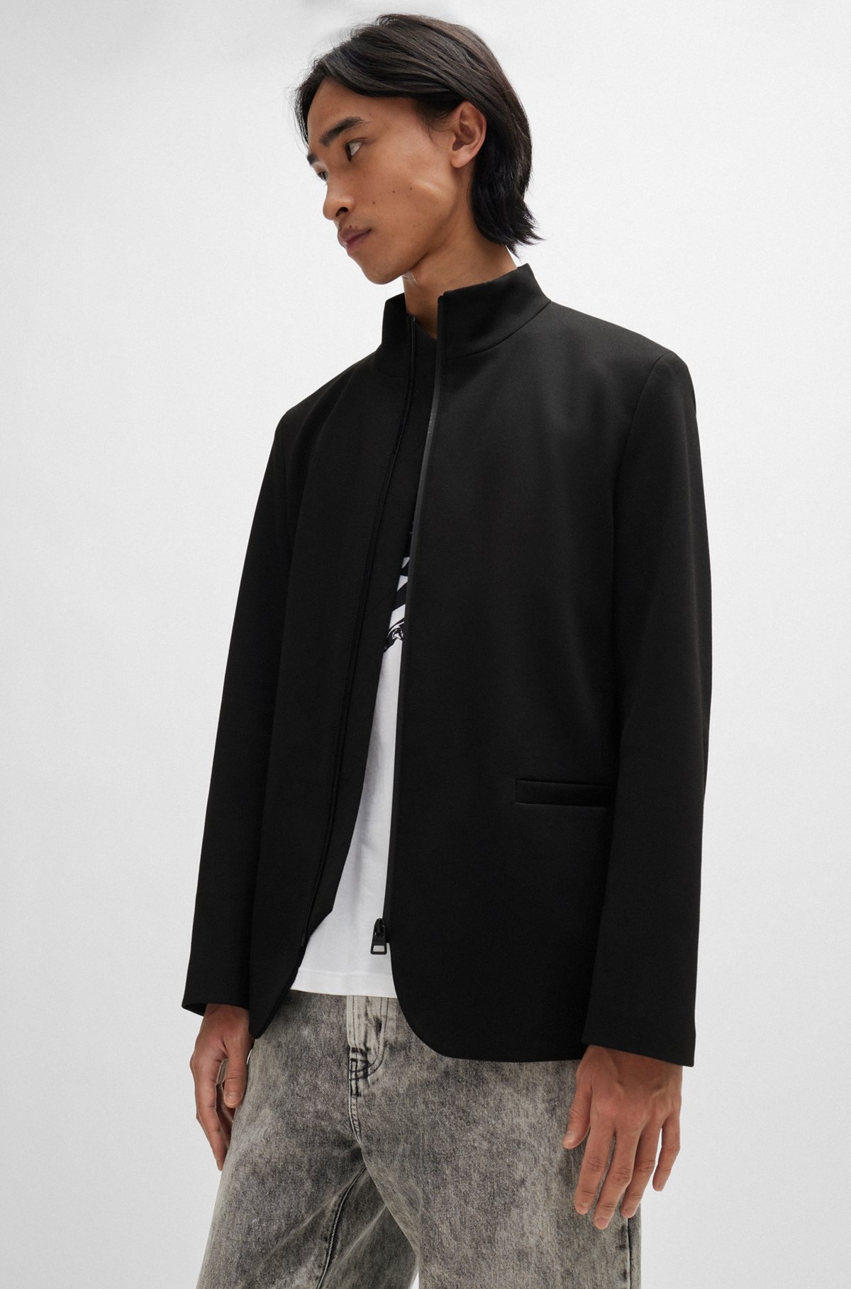 EXTRA-SLIM-FIT ZIP-UP JACKET IN STRETCH JERSEY - 6