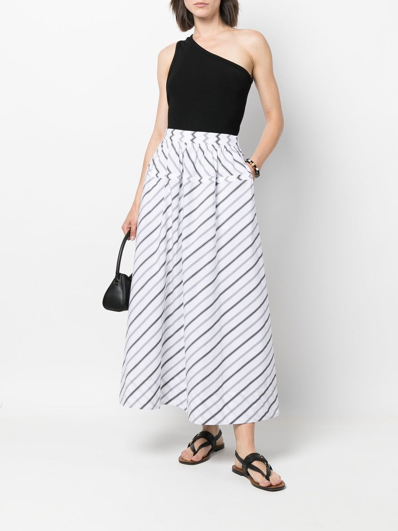 TORY BURCH Variegated striped poplin skirt outlook